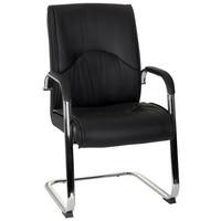 Konferenčni Stol Sovrano V, Črna - barve kroma/črna, Moderno, kovina/tekstil (58/108/71cm) - MID.YOU