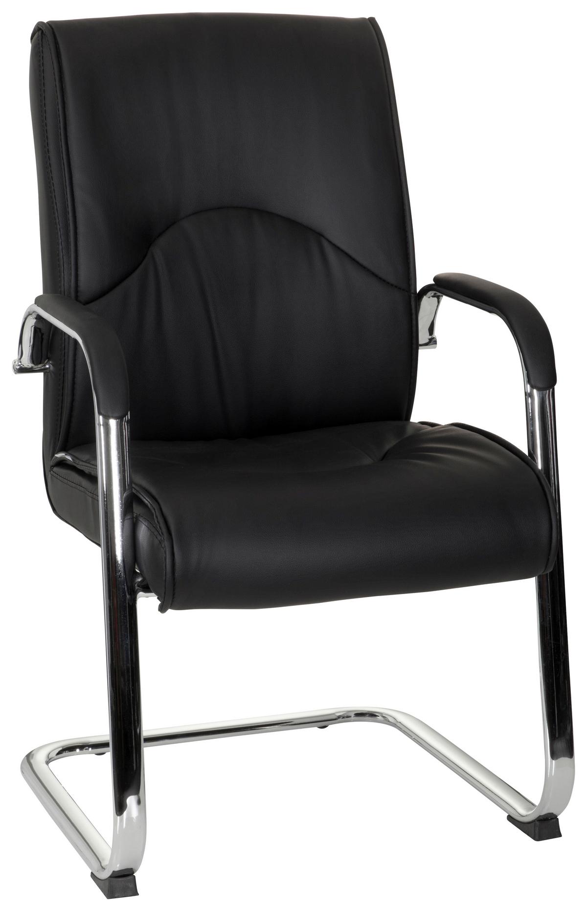 Konferenčni Stol Sovrano V, Črna - barve kroma/črna, Moderno, kovina/tekstil (58/108/71cm) - MID.YOU