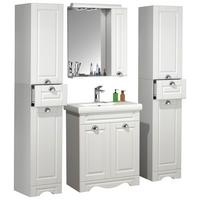 Badezimmer Casalo L - Weiss/Silberfarben, Modern, Glas/Keramik (131cm) - MID.YOU