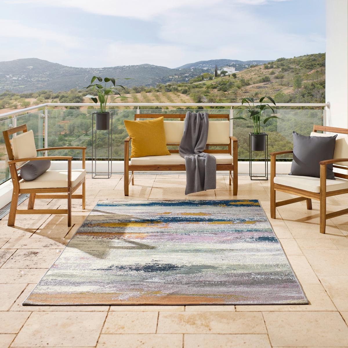 Outdoorteppich Portland Multicolor ca. 160x235cm - Multicolor, Kunststoff (160/235cm)