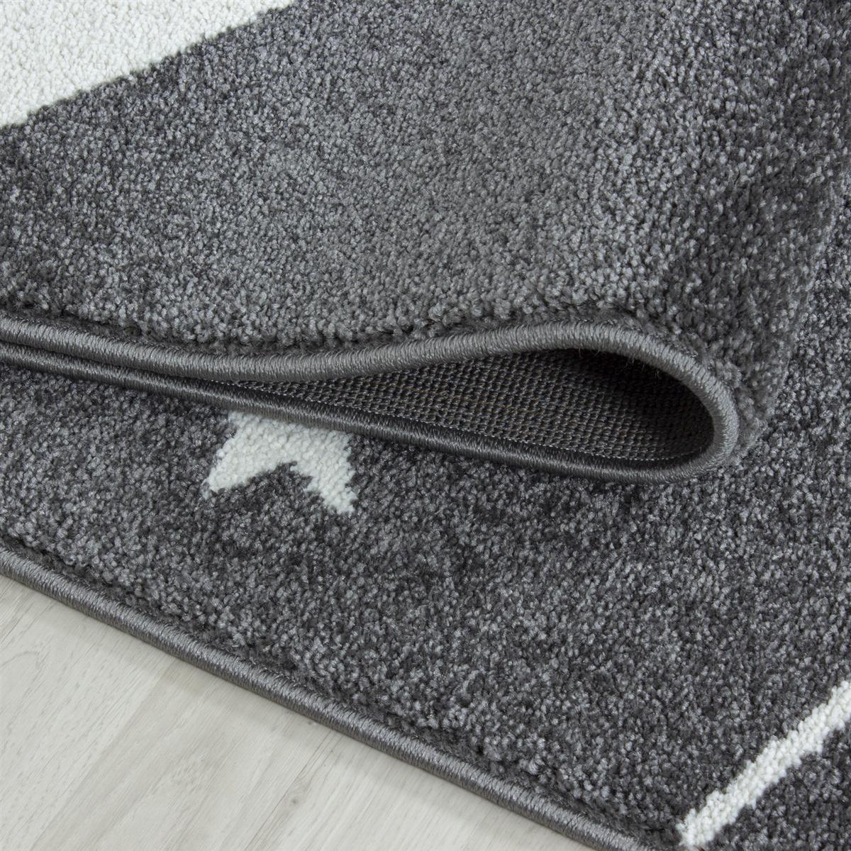 Kinderteppich Kids Grau/Weiß Ø ca. 120cm - Weiß/Grau, Trend, Textil (120cm)