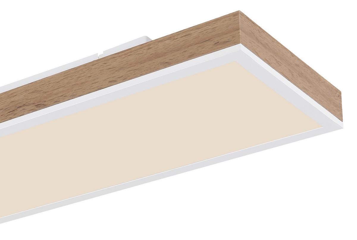 Stropna Led-svetilka Doro, S Sijalko - bela/temno rjava, Natur, kovina/umetna masa (80/20/7,8cm) - Globo