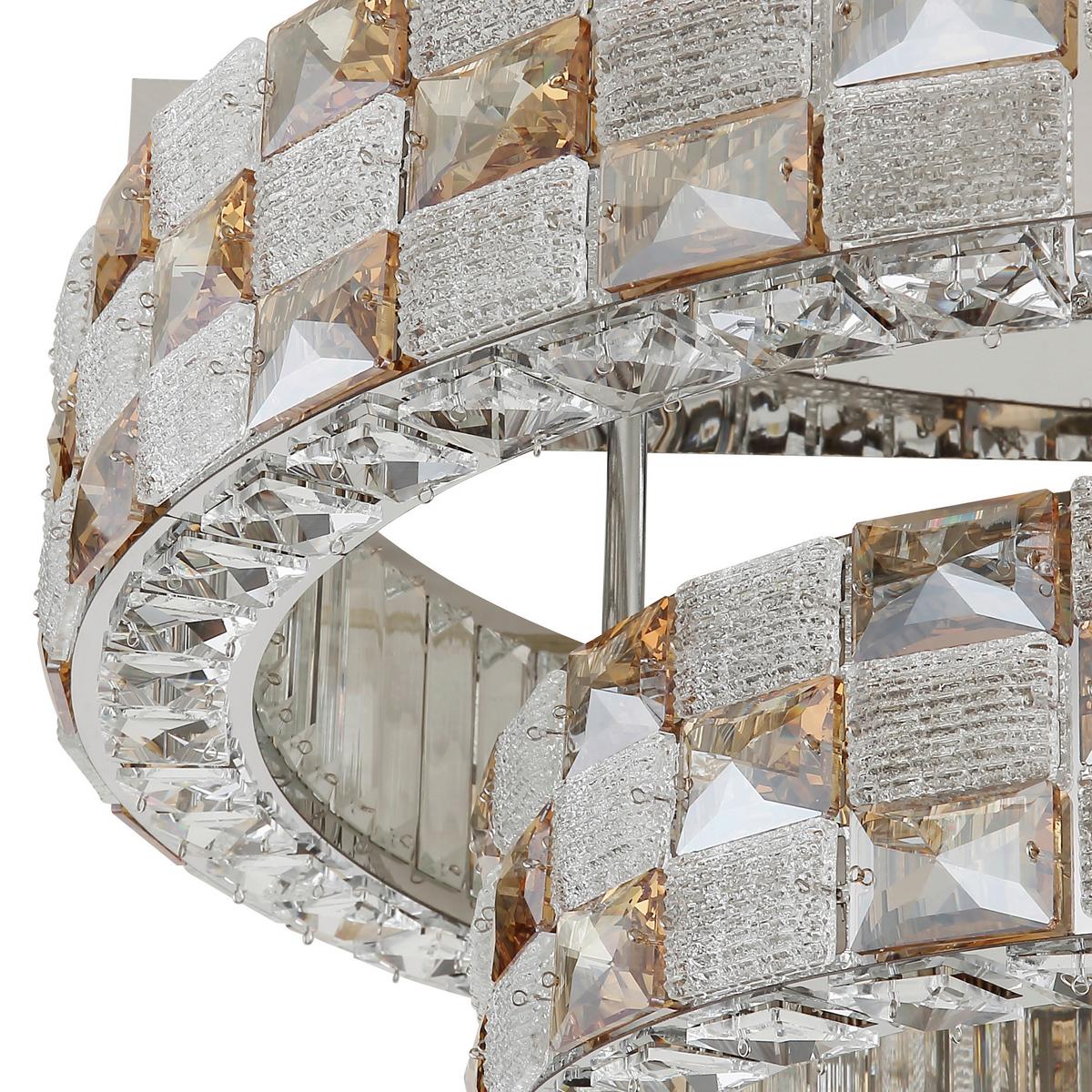 Led Stropna Svjetiljka Lidia - prozirno/boje kroma, Design, staklo/metal (61/24,5cm) - Globo