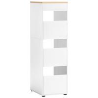 Mehrzweckschrank Solea Weiß/Eiche - Eichefarben/Schwarz, MODERN, Holzwerkstoff/Kunststoff (45,10/154,7/60cm) - MID.YOU