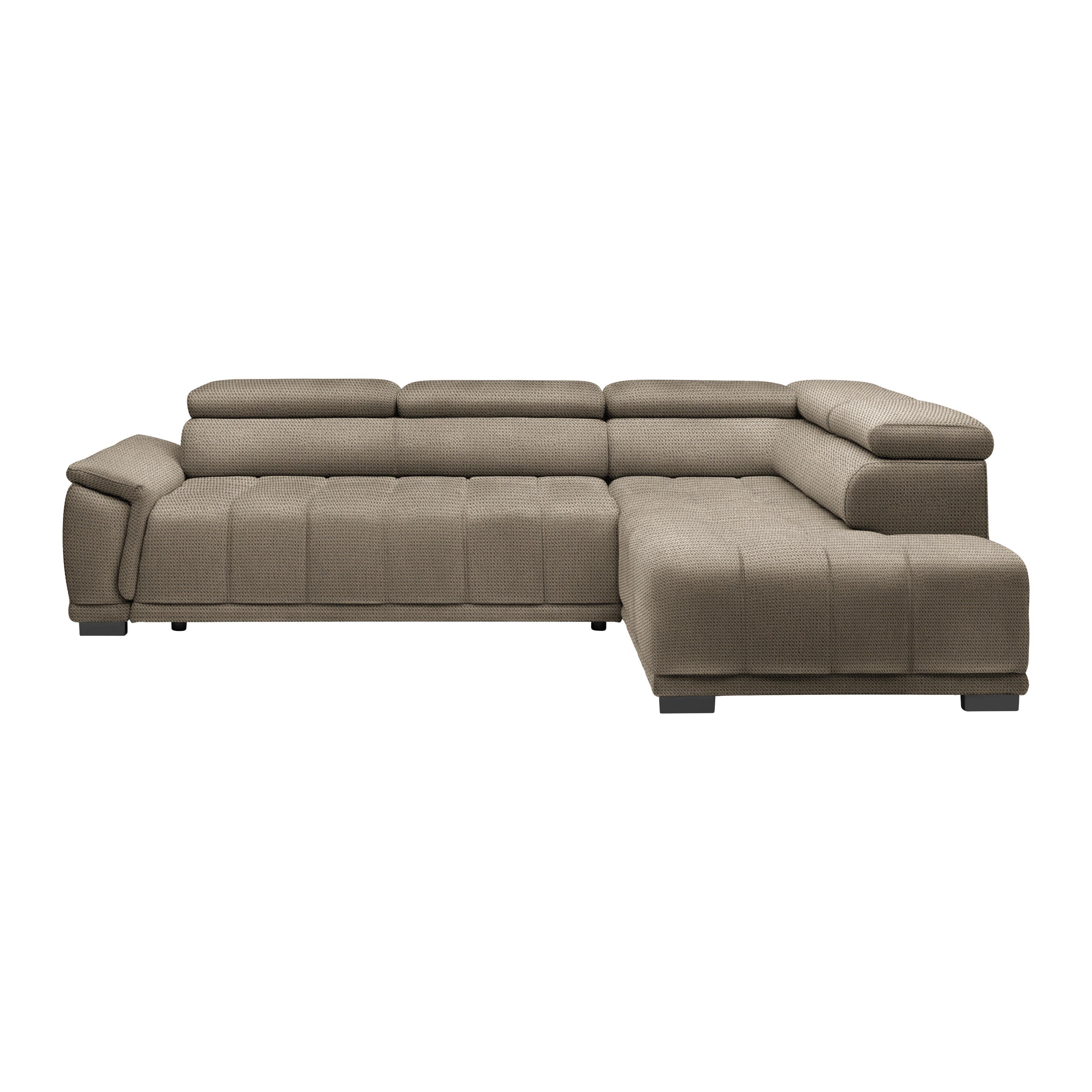 Ecksofa Gremio Rechts Beige - Beige/Schwarz, MODERN, Kunststoff/Textil (283/206cm) - Premium Living