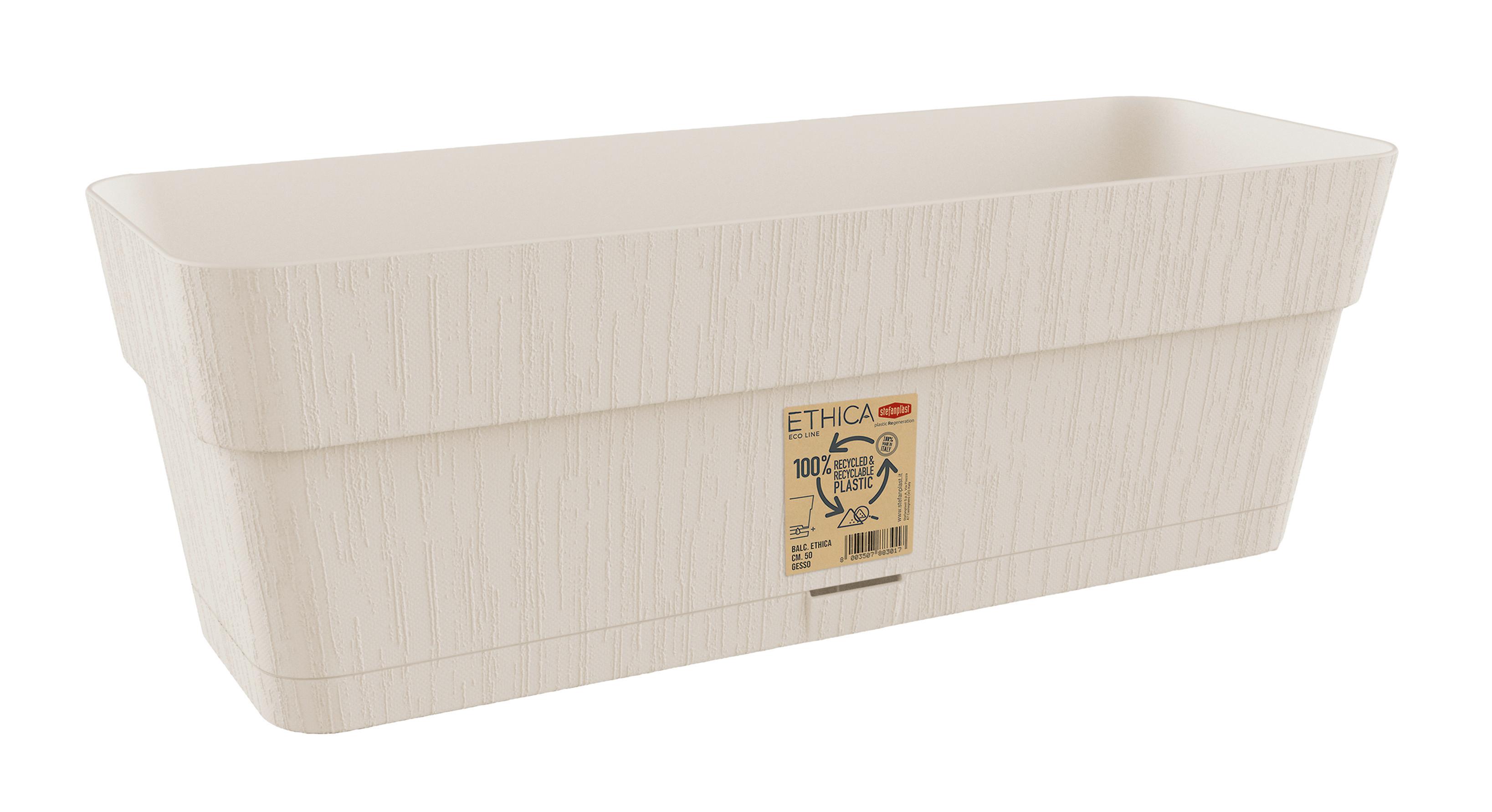 Virágláda Ethica - krémszínű, Basics, műanyag (18/17/50cm)