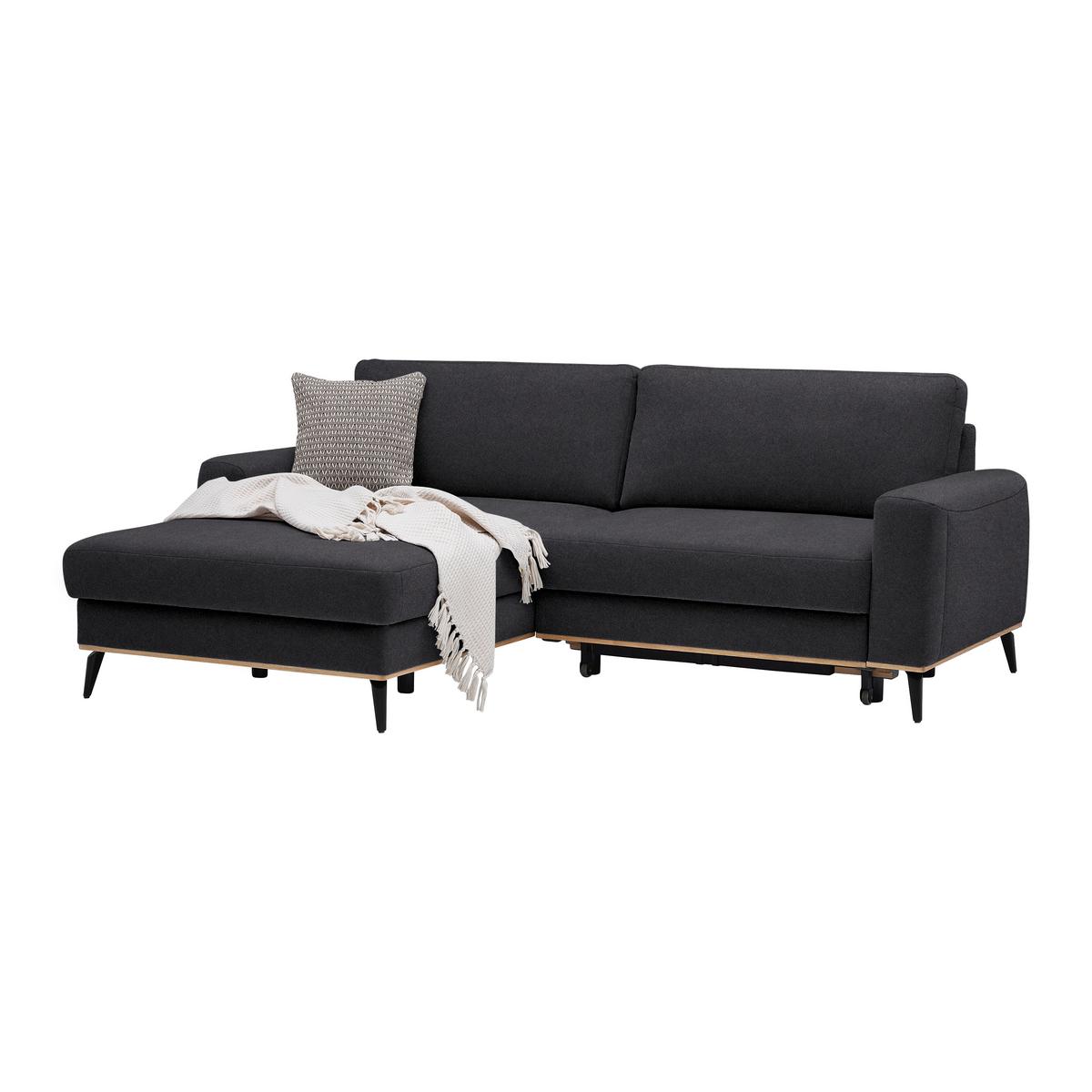 Wohnlandschaft Romeo Platinfarben - Platinfarben/Schwarz, KONVENTIONELL, Textil/Metall (167/87/234cm) - Zandiara