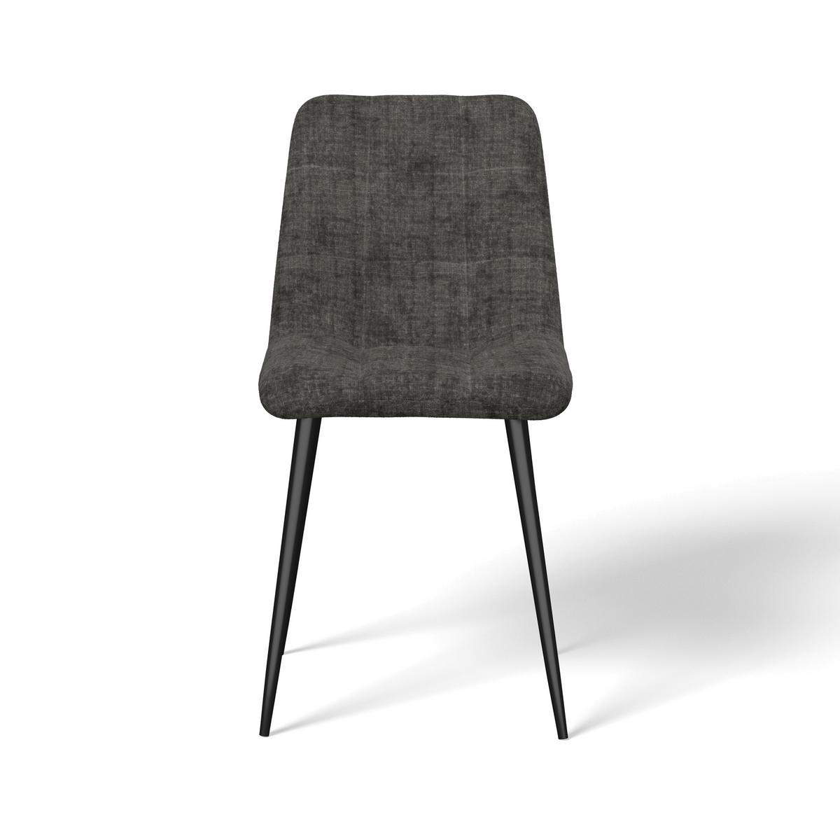 Stuhl Mino Grau Webstoff Gepolstert - Schwarz/Grau, MODERN, Holz/Textil (46/88/54cm) - Bessagi Home