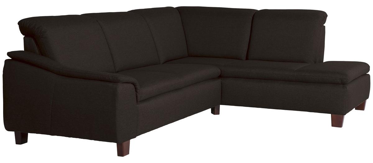 ECKSOFA AARON - Dunkelbraun/Nussbaumfarben, Design, Holz/Textil (247/187cm) - Max Winzer