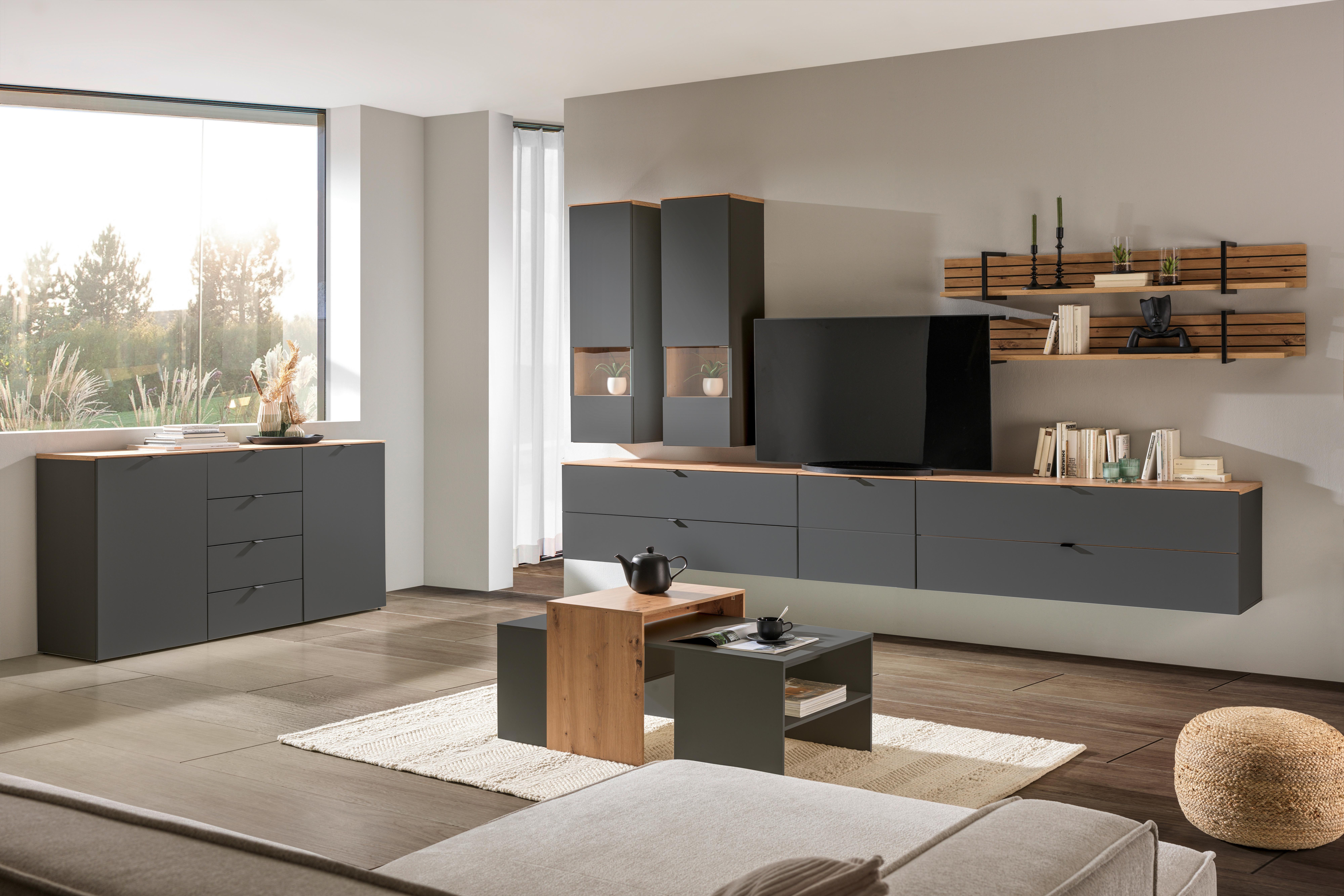 PÓŁKA ŚCIENNA DIANA - dąb artisan, Modern, materiał drewnopochodny (160/22/22cm) - Hom`in