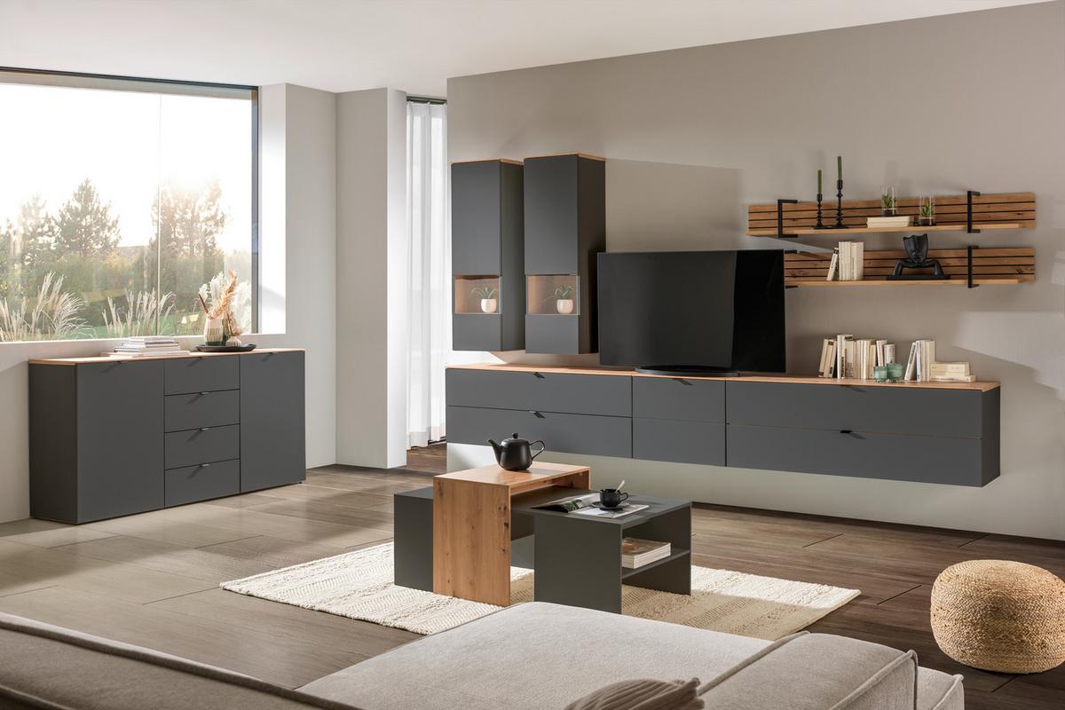 PÓŁKA ŚCIENNA DIANA - dąb artisan, Modern, materiał drewnopochodny (160/22/22cm) - Hom`in