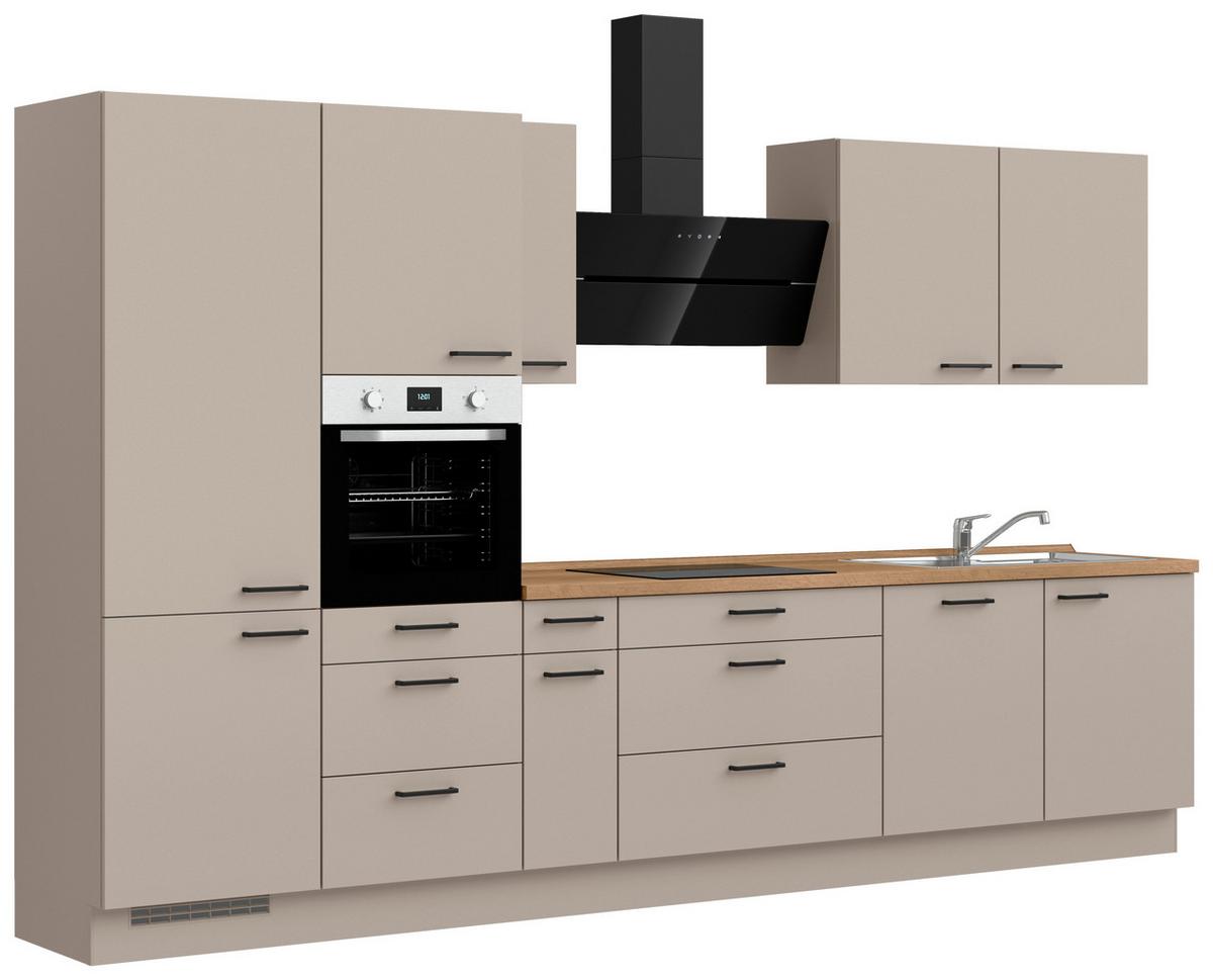 Küchenleerblock Easytouch High o. Geräte Sandfarben - Sandfarben/Eichefarben, MODERN, Holzwerkstoff/Metall (360cm) - Nobilia