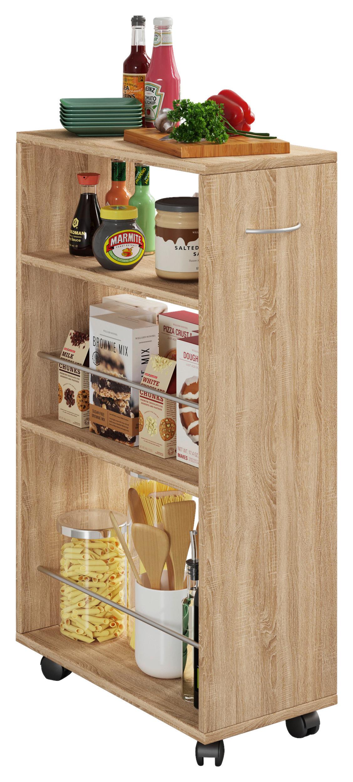 Večnamenski Voziček Tusal, Hrast - hrast sonoma, Design, kovina/umetna masa (25/50/85cm) - MID.YOU