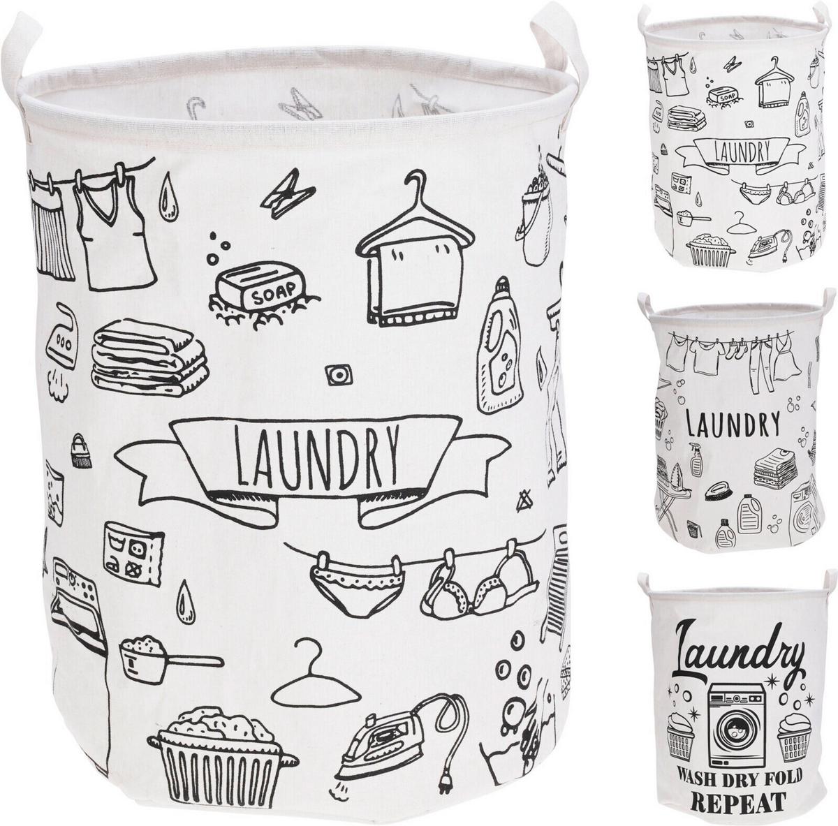 Szennyestartó Laundry - Basics, textil (40/40/50cm)