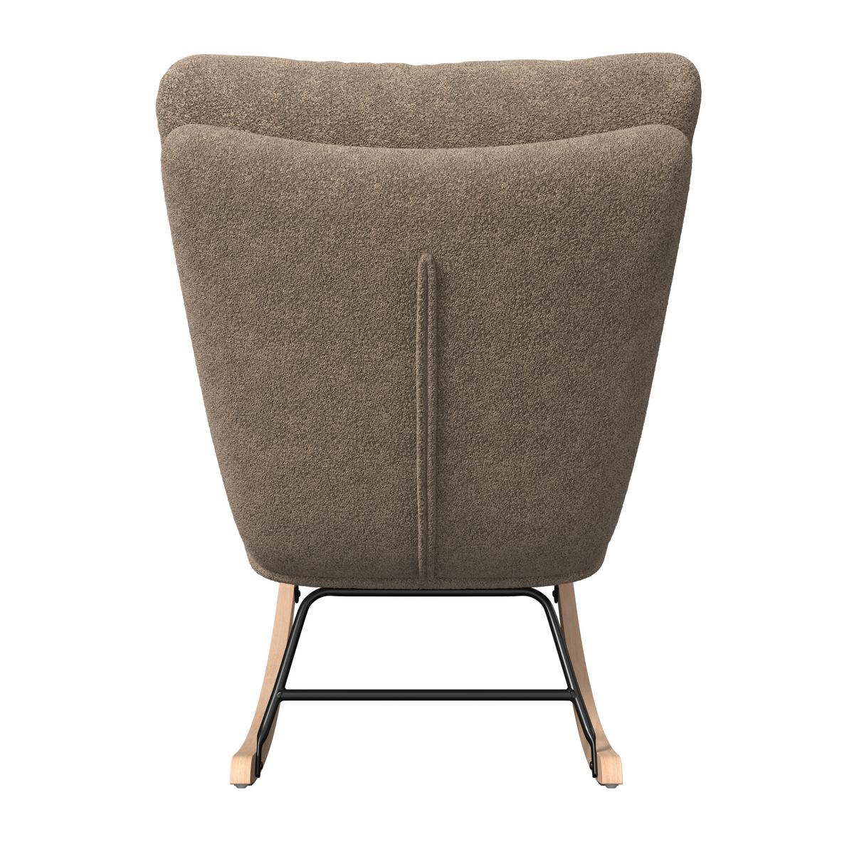 Schaukelsessel Devin Braun Webstoff - Hellbraun/Naturfarben, MODERN, Holz/Textil (70/100/106cm)