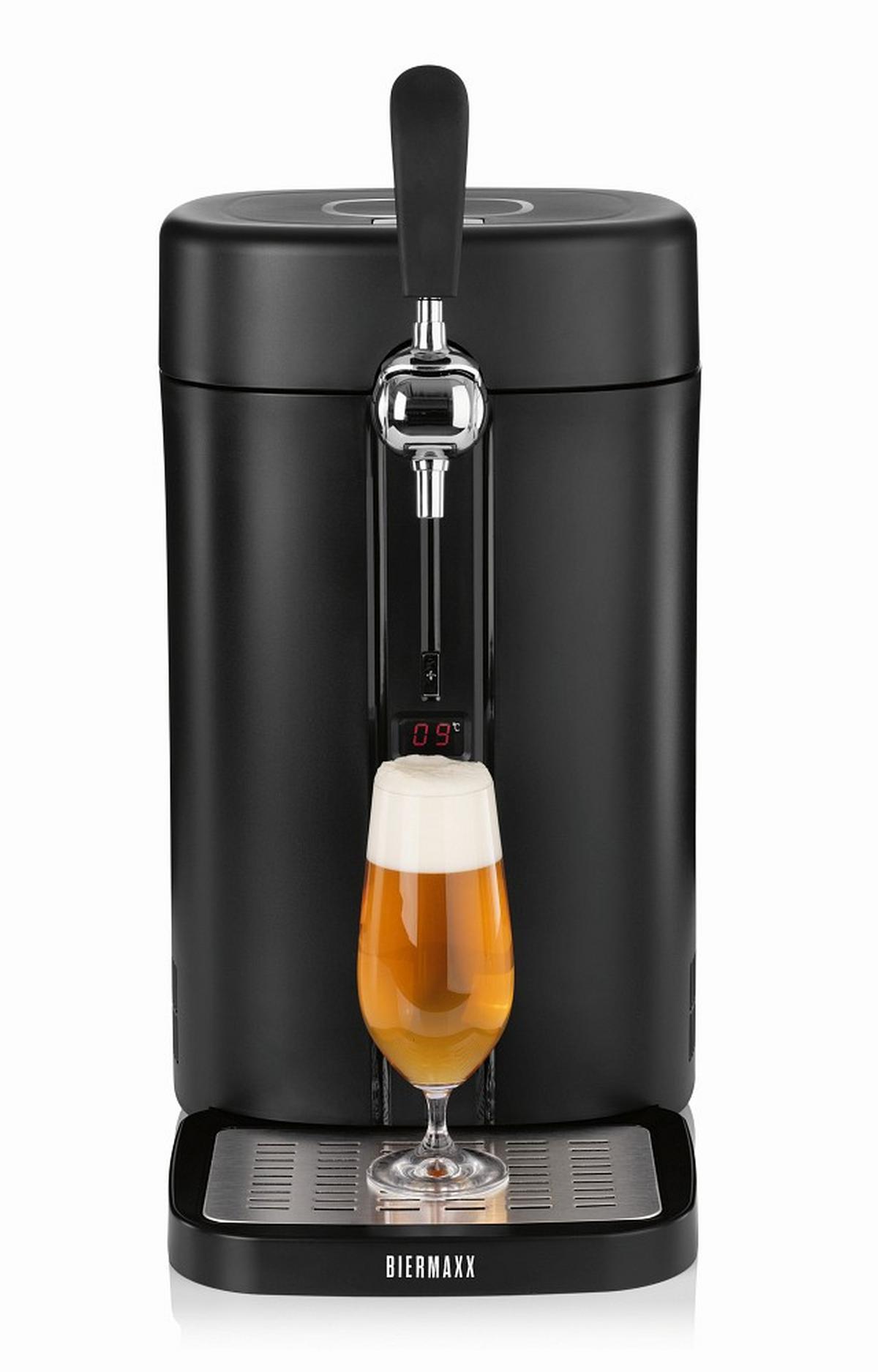 MASZYNA DO NALEWANIA PIWA BIER MAXX - kolor srebrny/czarny, Basics, tworzywo sztuczne (26,4/41/52,6cm)