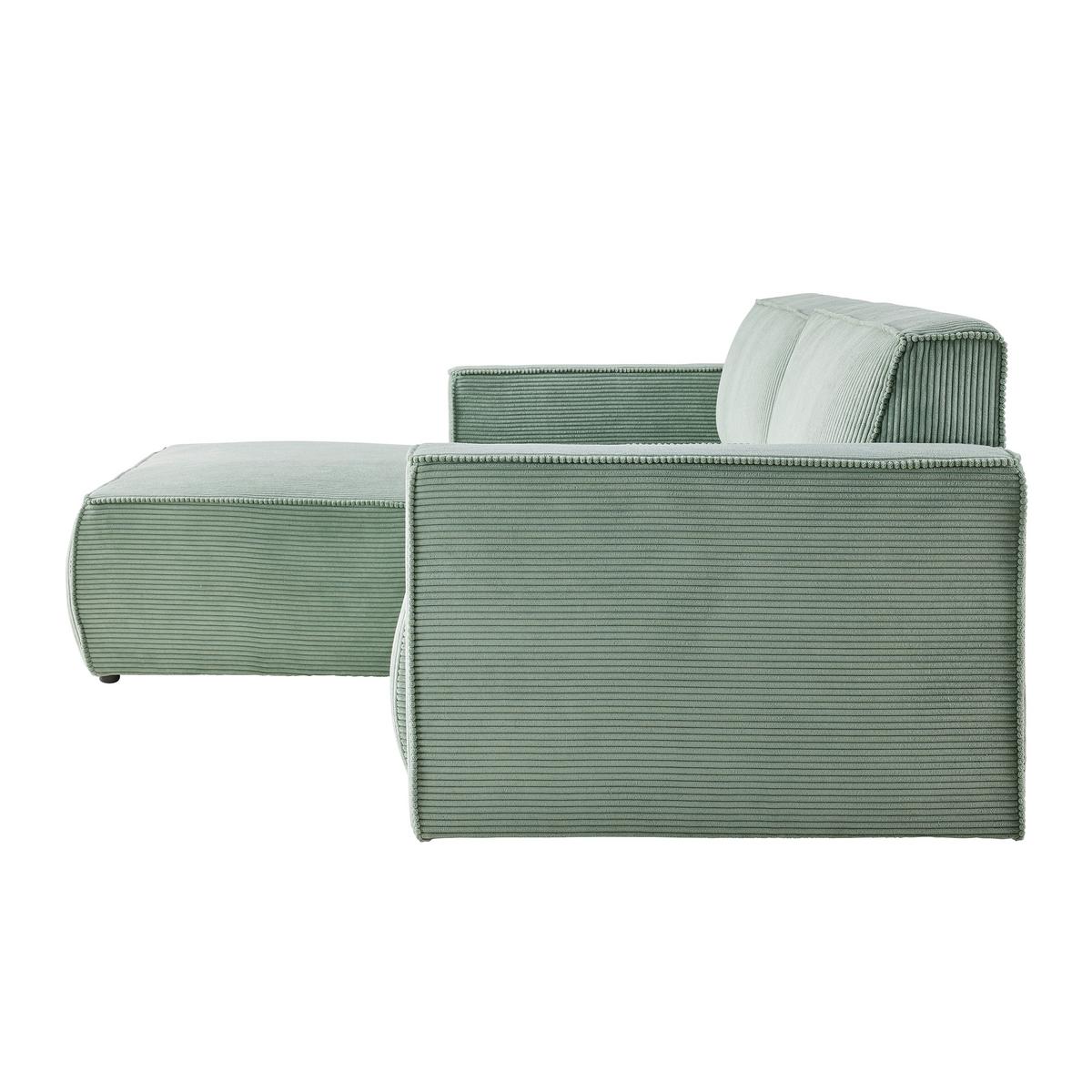 Wohnlandschaft Loft in Hellgrün - Schwarz/Hellgrün, MODERN, Kunststoff/Textil (172/75/265cm) - Mömax