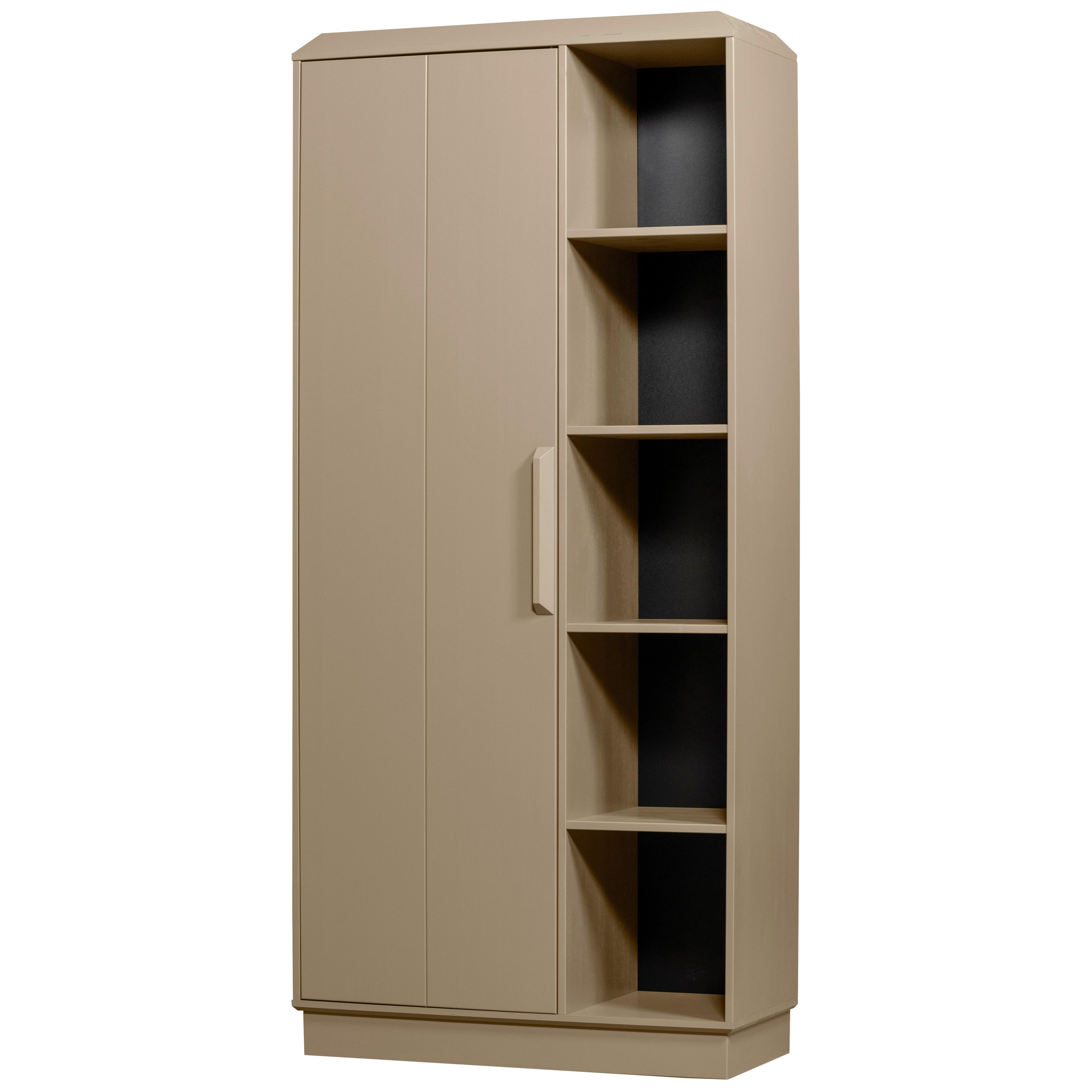 Garderobenschrank Lowen Schlammfarben B: 100 cm - Schlammfarben, Design, Holz/Holzwerkstoff (100/221/44cm) - Livetastic