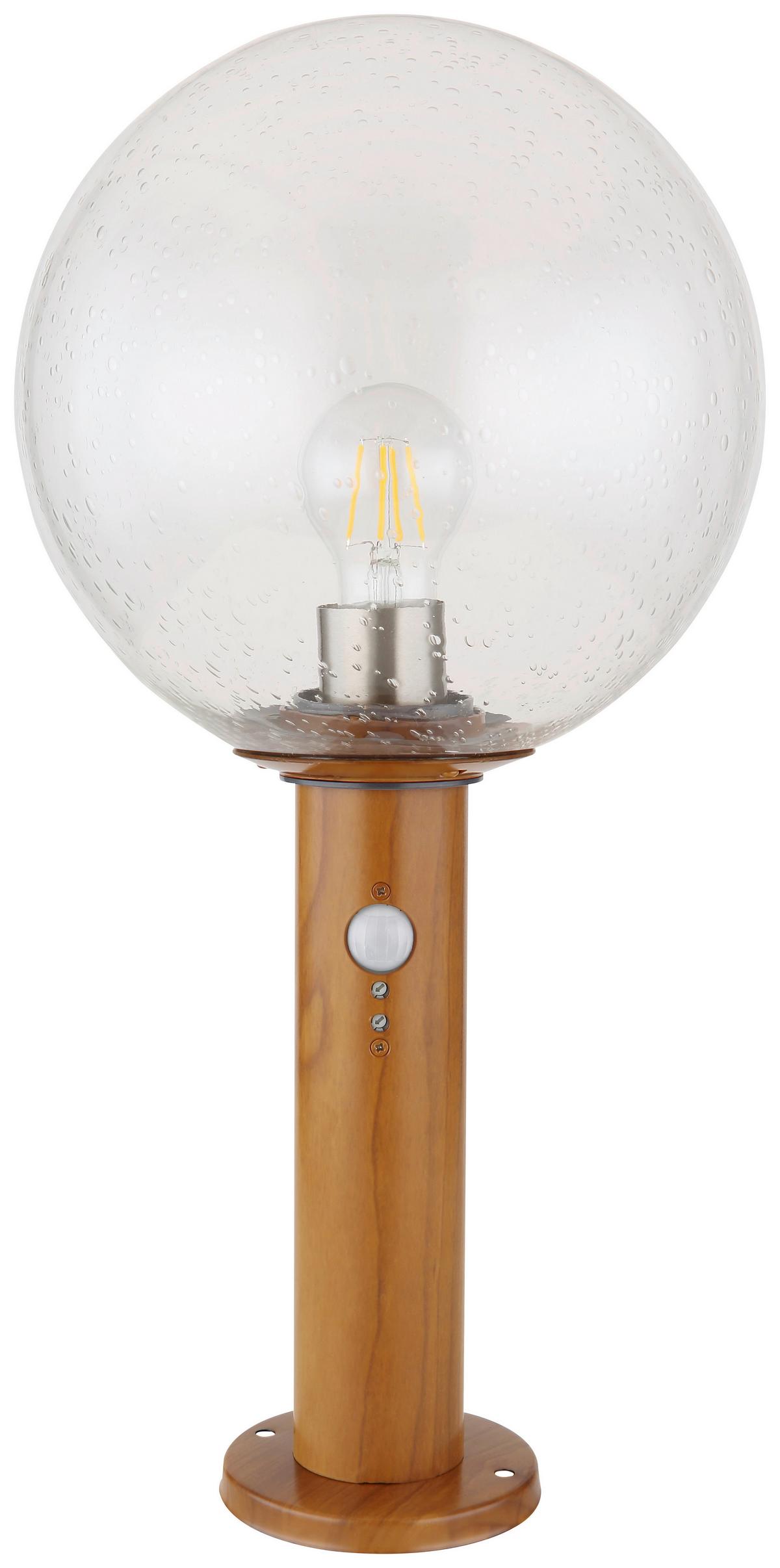 Zunanja Stoječa Svetilka Ossy, Barva Lesa, Senzor Gibanja - naravne barve/prozorno, Basics, kovina/steklo (25/50cm) - Globo