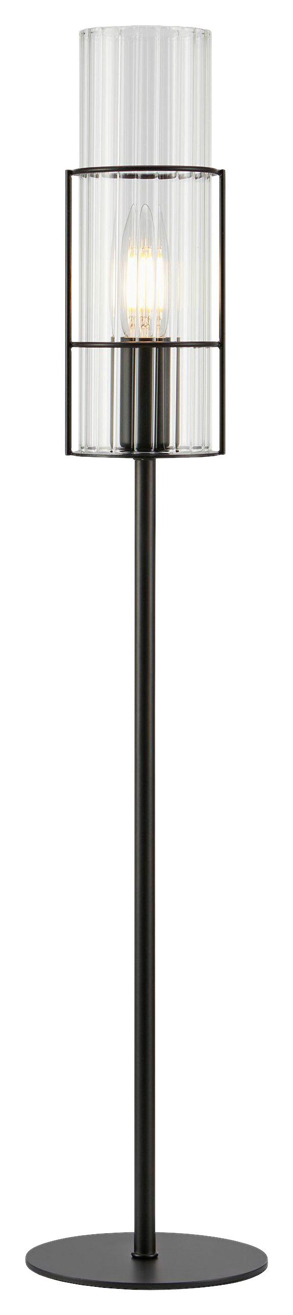Tischleuchte Tubo Table Schwarz max. 40 Watt - Transparent/Schwarz, Basics, Glas/Metall (13/13/65cm) - Markslöjd