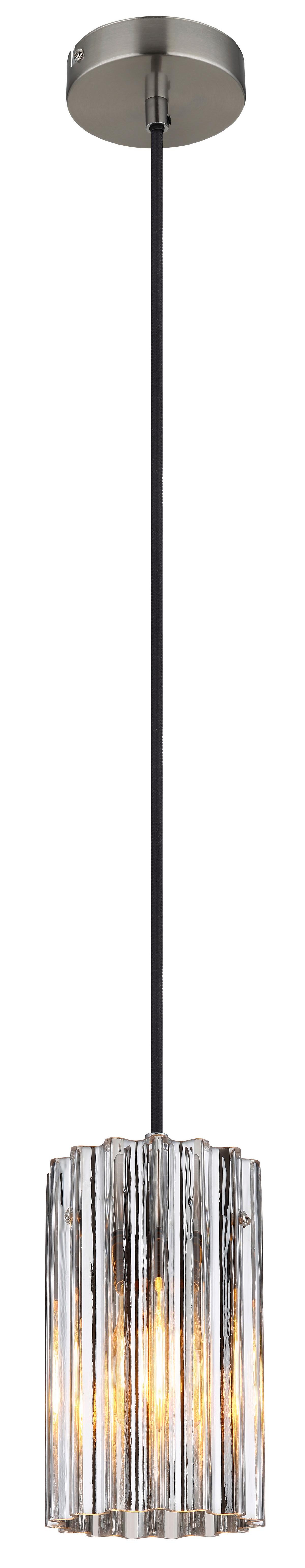 Viseća Svjetiljka  Cayden 15747h Cayden - boje nikla/prozirno, Design, staklo/metal (11.5/120cm) - Globo