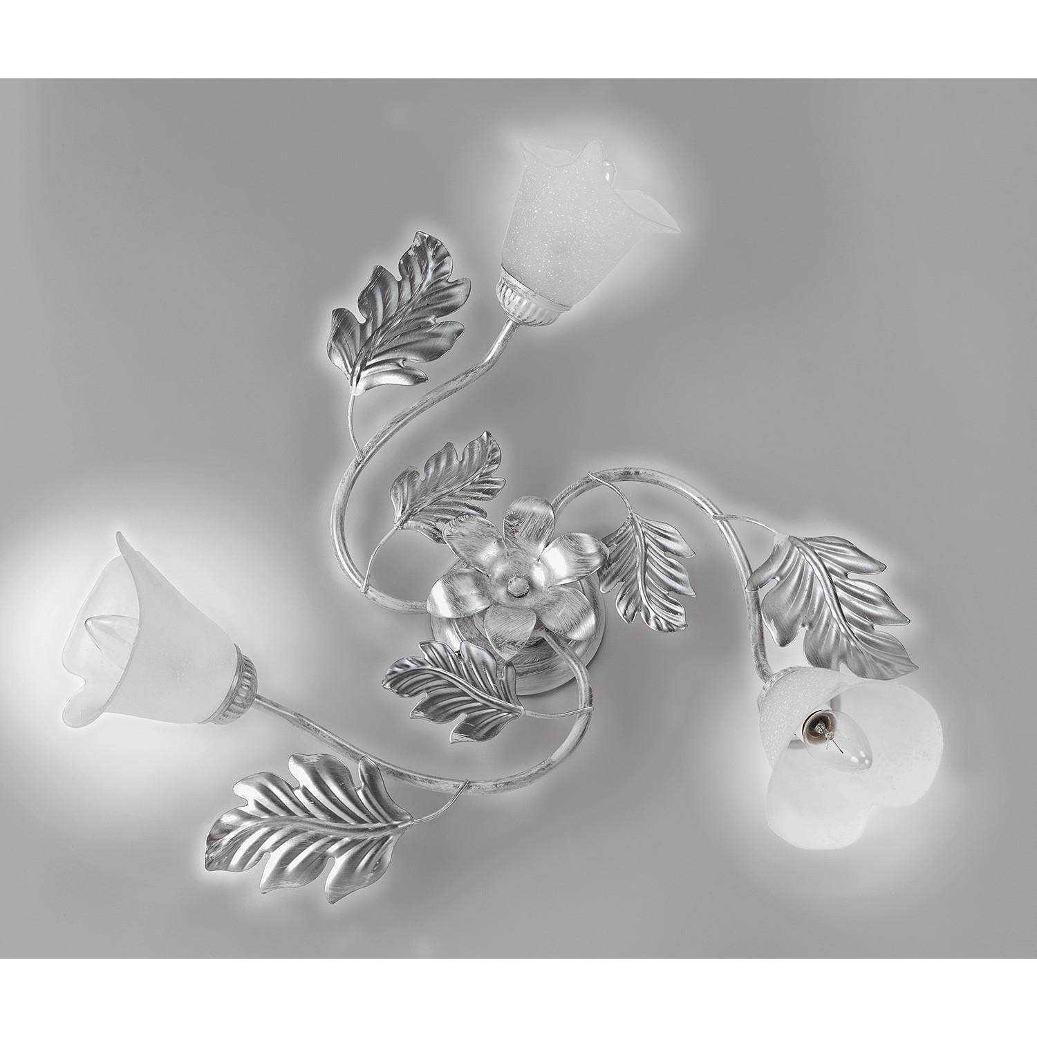 Deckenleuchte Marilena Weiß/Silber max. 6 Watt - Silberfarben/Weiß, KONVENTIONELL, Glas/Metall (60/20cm)
