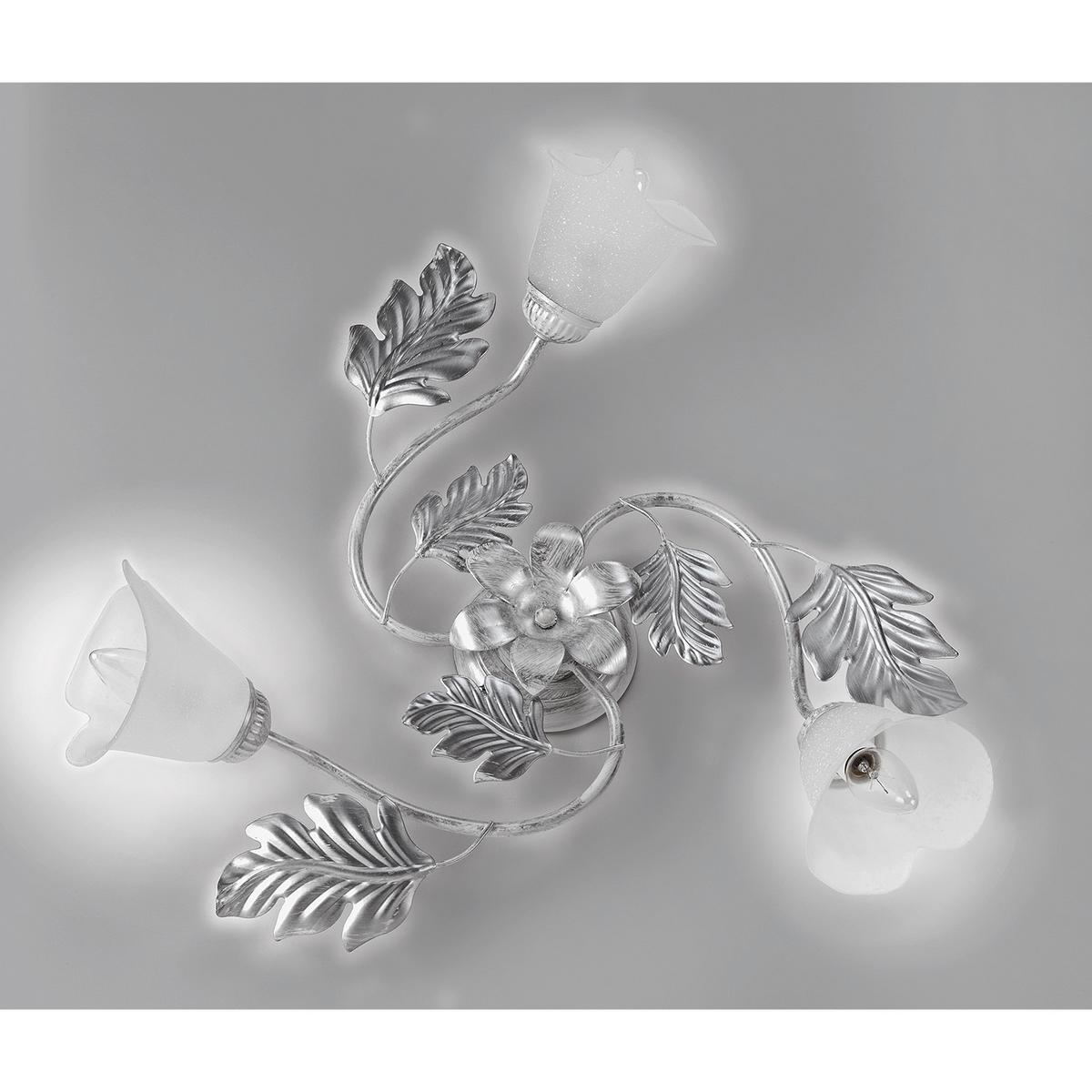Deckenleuchte Marilena Weiß/Silber max. 6 Watt - Silberfarben/Weiß, KONVENTIONELL, Glas/Metall (60/20cm)