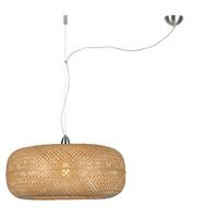 Függőlámpa Palawan/h1/n - krómszínű/barna, Design, műanyag/természetes anyagok (63/378cm) - Good & Mojo