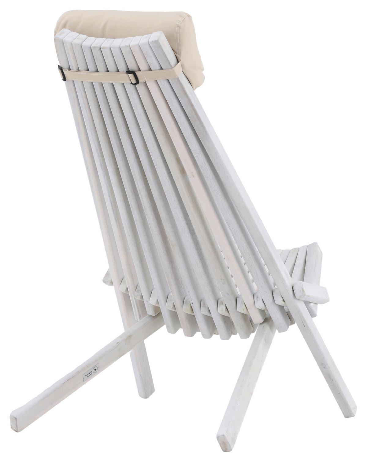 Strandsessel Asta ca. 57x79x73 cm Weiß - Weiß, KONVENTIONELL, Holz (57/79/73cm) - Gardenson