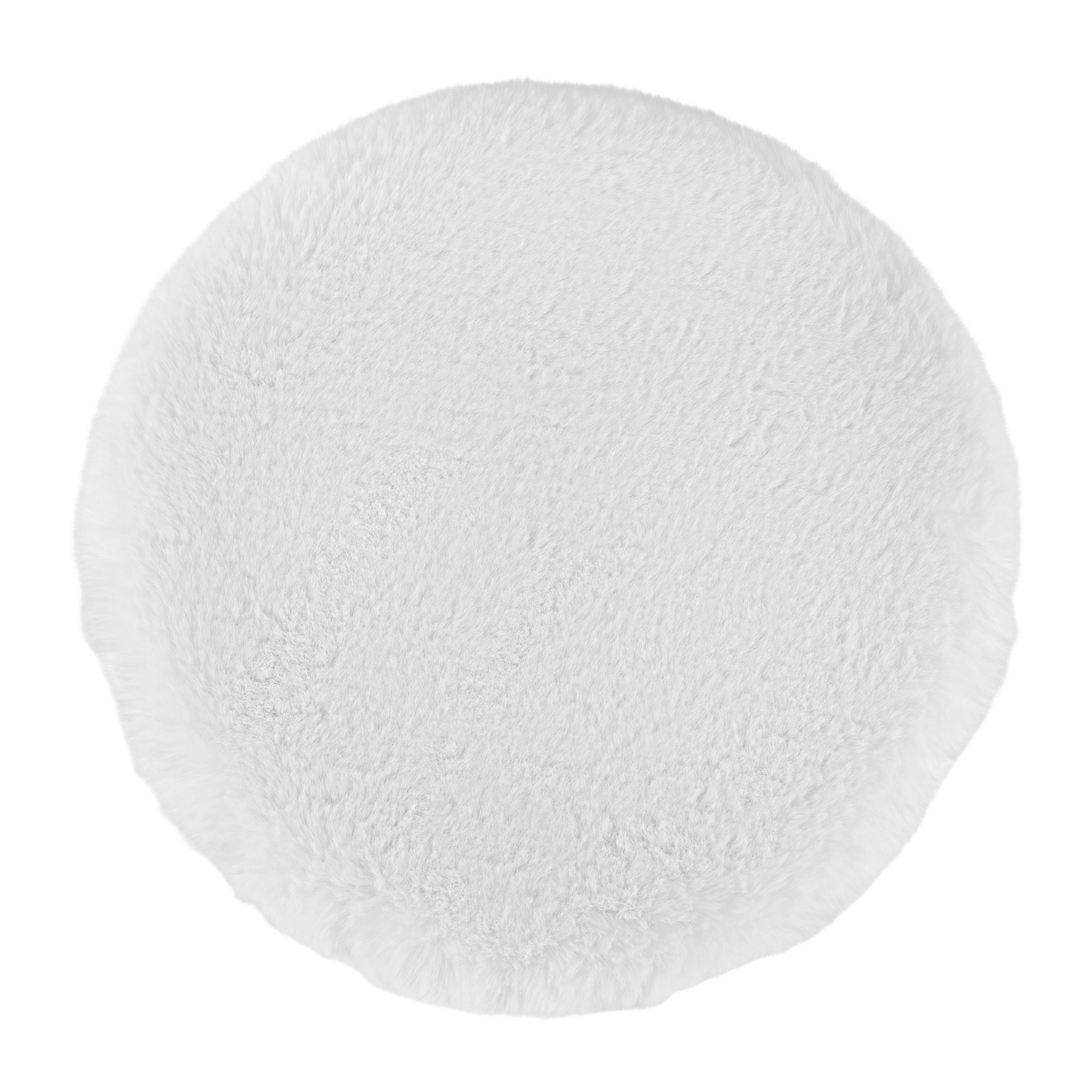 Sitzkissen Flauschi Weiß Ø ca. 35cm - Weiß, Textil (35/3cm) - Mömax