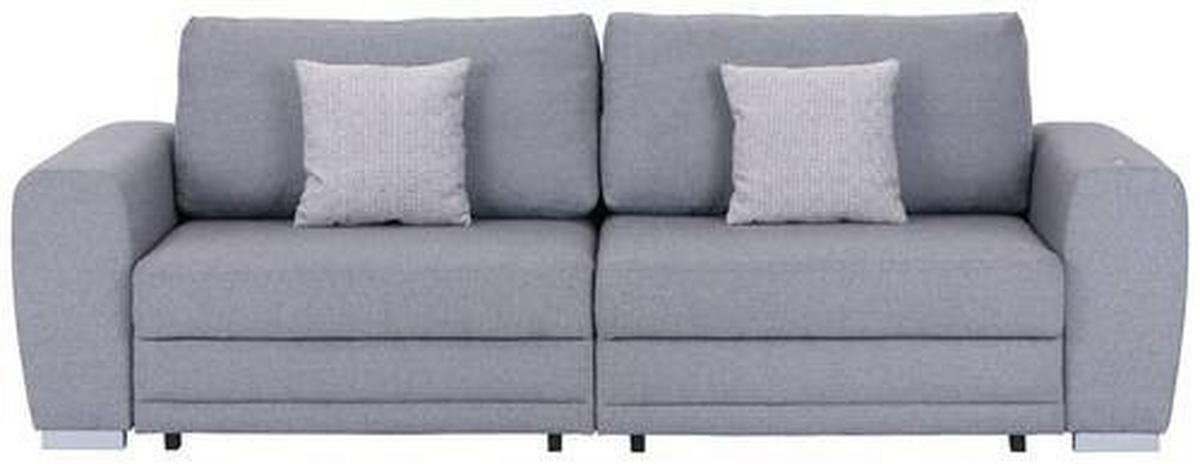 Trosjed Sa Ležajem Concord - siva/boje kroma, Design, tekstil/plastika (252/87/107cm) - Modern Living
