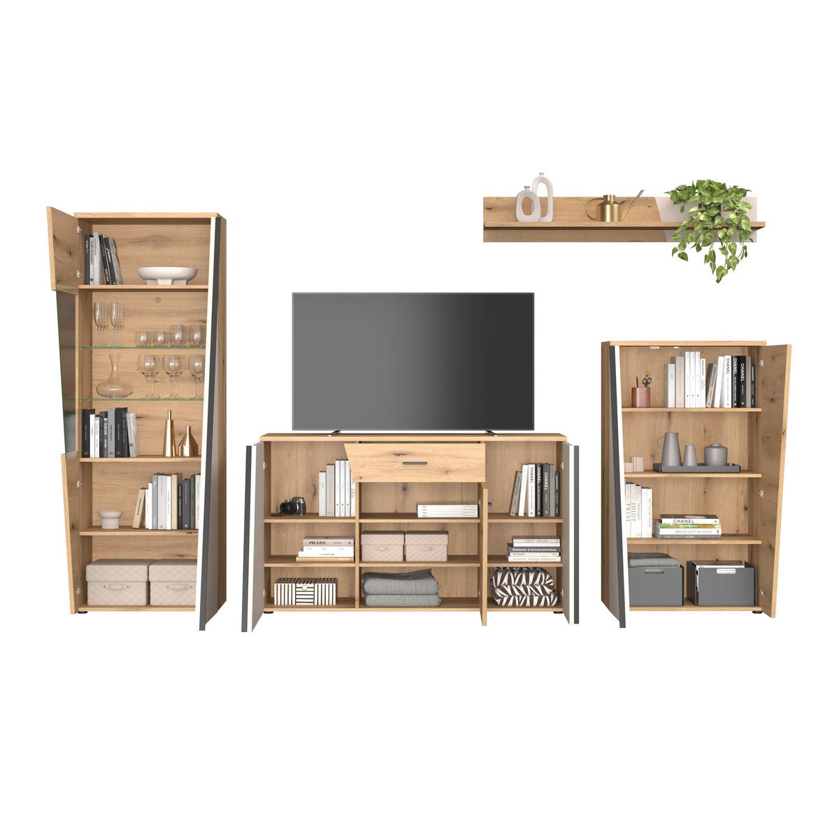 Venedig New Komoda - kašmir/boje hrasta, Moderno, drvni materijal/plastika (150/87/40cm) - Modern Living