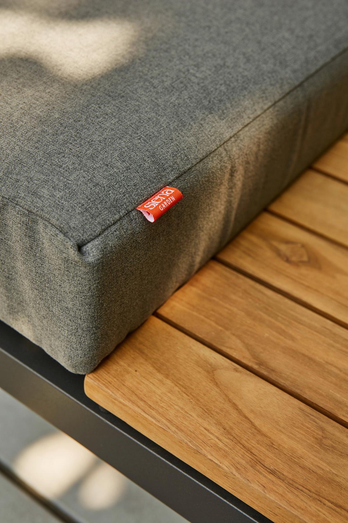 Modul-Loungegarnitur 5-tlg. Grau Teakholz - Anthrazit/Grau, KONVENTIONELL, Holz/Textil - Siena Garden