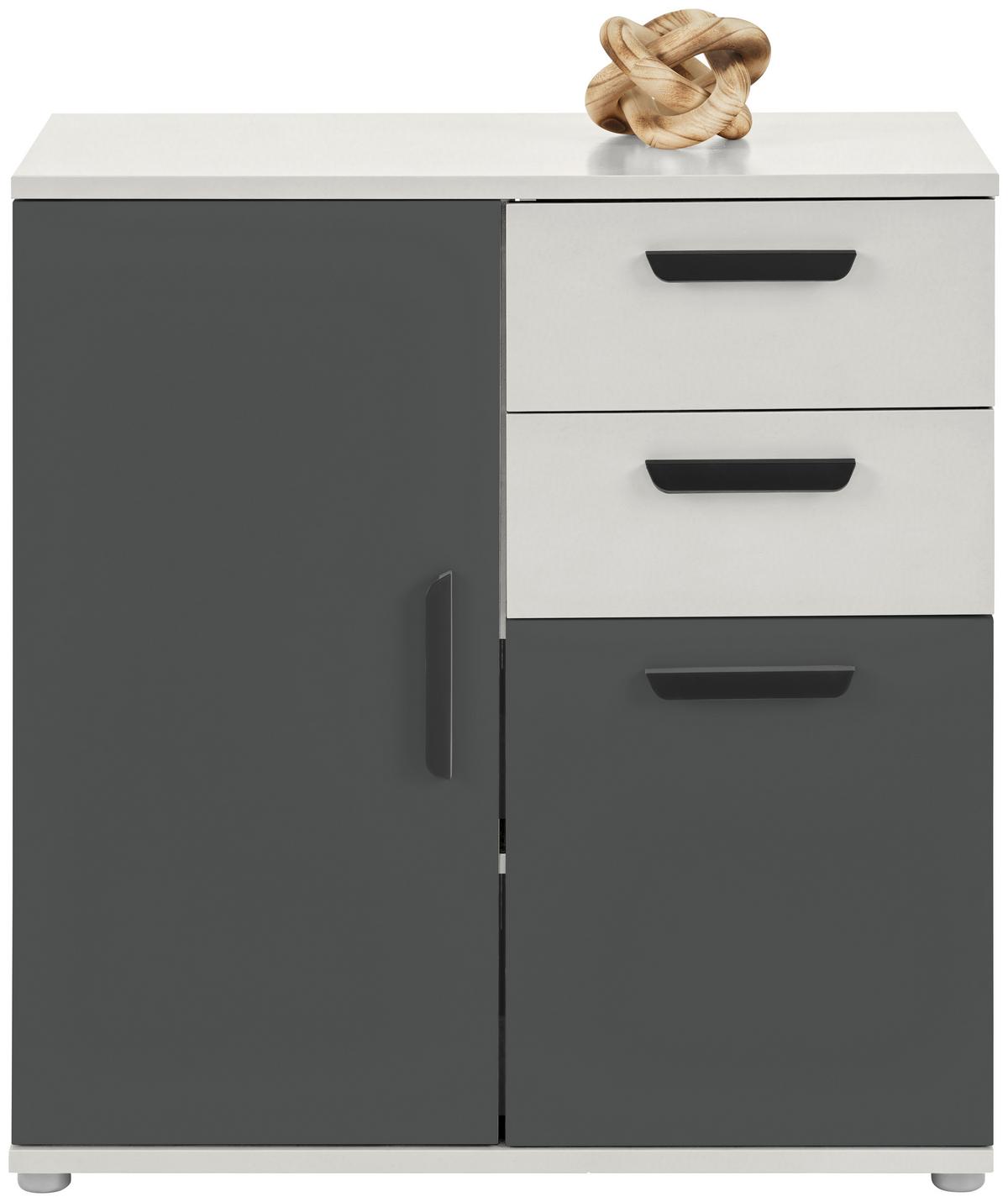 Komoda Basic - kašmir/srebrne boje, Konvencionalno, drvni materijal/plastika (71,4/75/33,2cm)