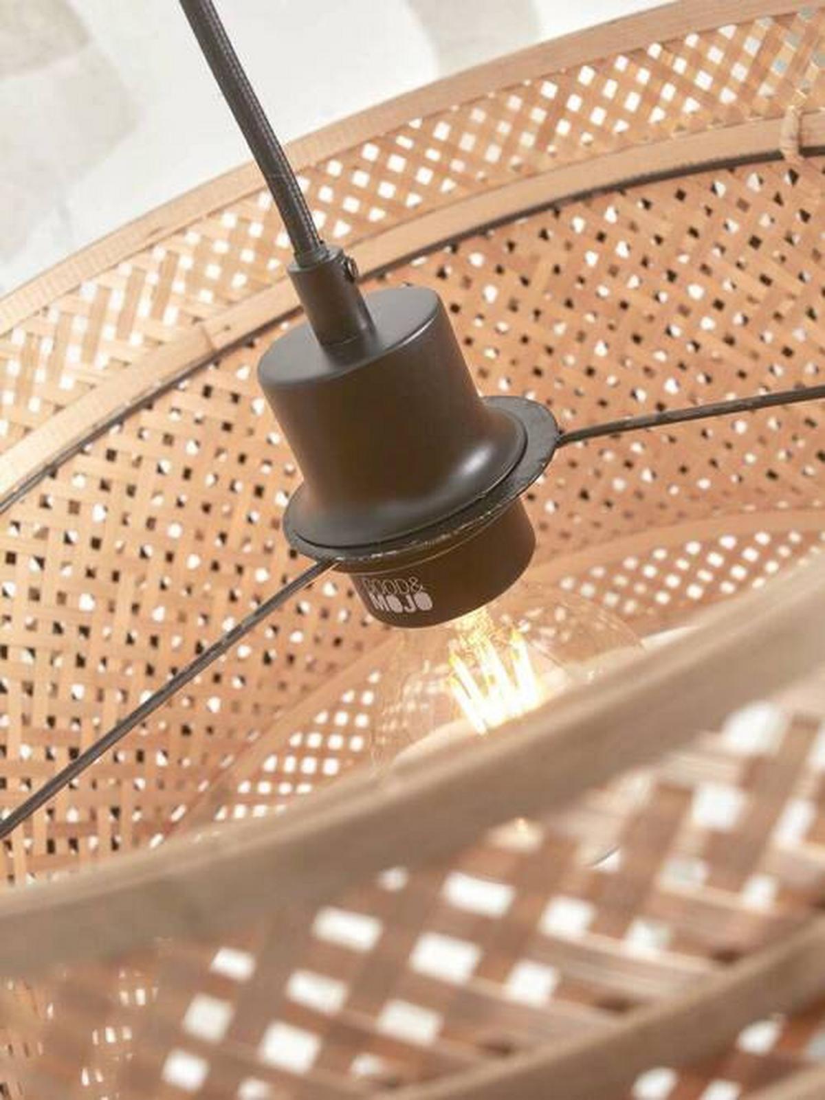 Stoječa Svetilka Bhutan, Črna, Bambus - črna/naravne barve, Trend, les (150/31/55cm) - Good & Mojo