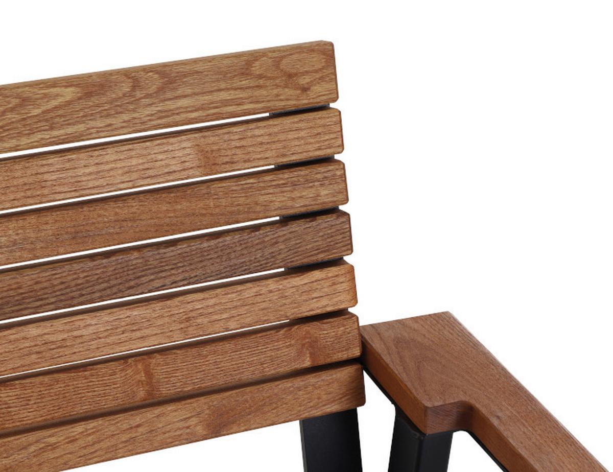 Gartensessel-Set Bozen 4-tlg. Echtholz/Schwarz - Naturfarben, Basics, Holz/Metall (60/83/58,5cm) - Siena Garden