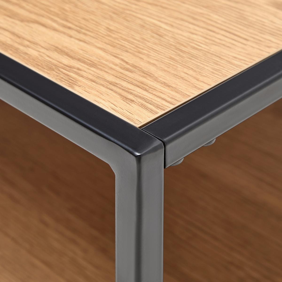 Couchtisch Kenny Eichefarben/Schwarz - Eichefarben/Schwarz, MODERN, Holzwerkstoff/Metall (90/38/40cm) - Mömax