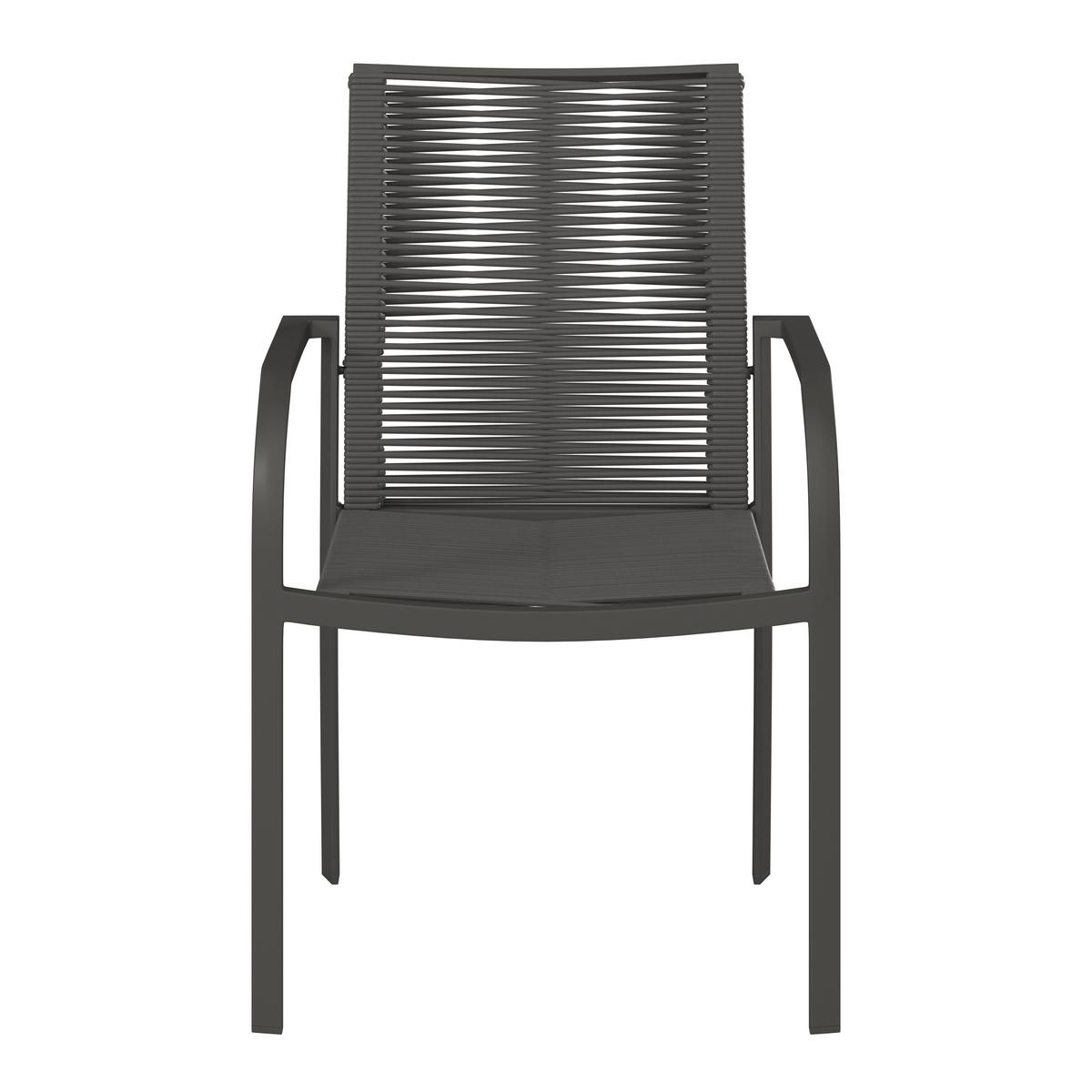 KRZESŁO OGRODOWE ISCHIA - antracytowy/szary, Modern, tworzywo sztuczne/metal (56.5/87/65cm) - Ambia Garden