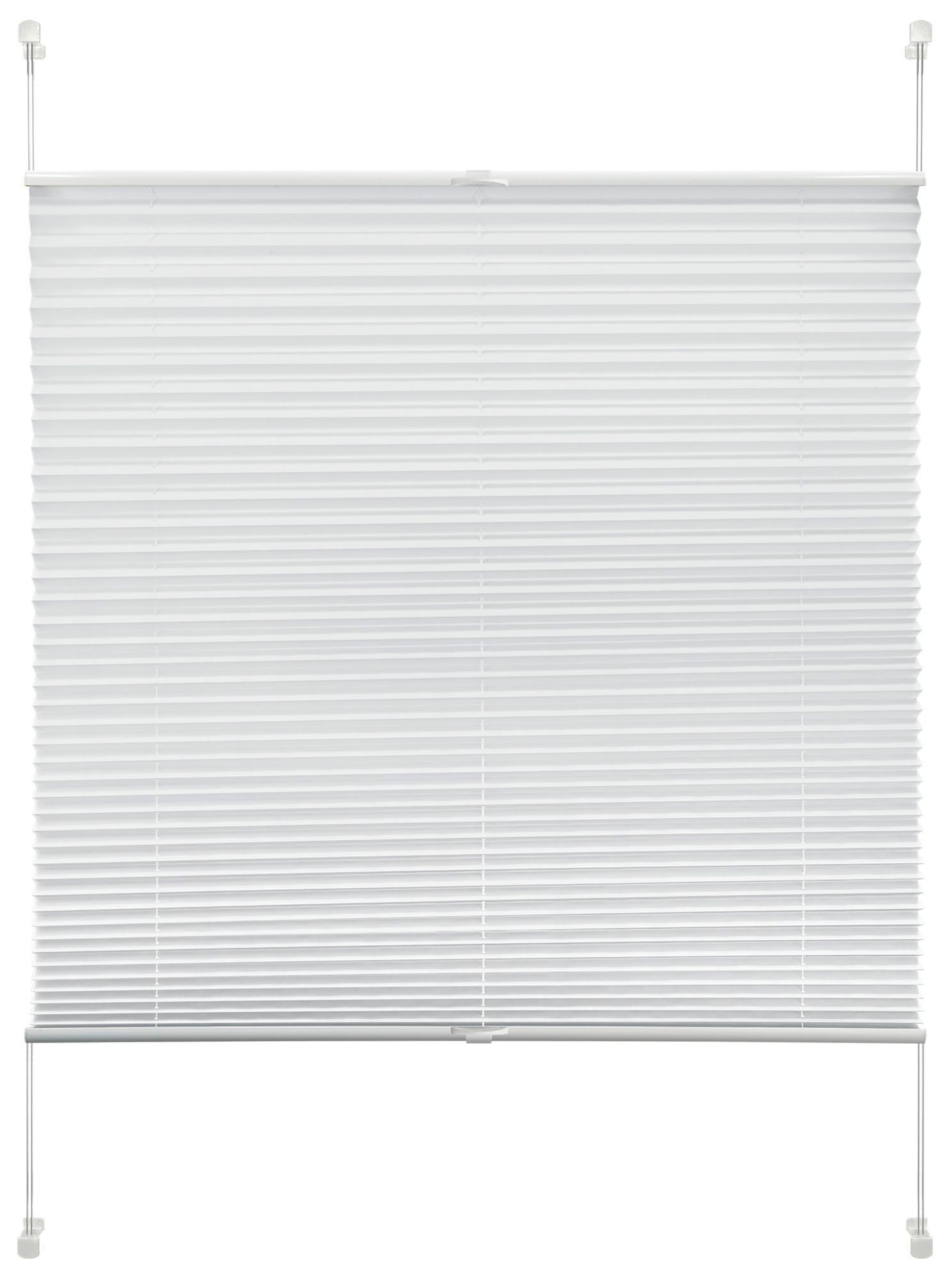 Plissee Solid Crash Weiß ca. 80x130cm - Weiß, Basics, Textil (80/130cm)