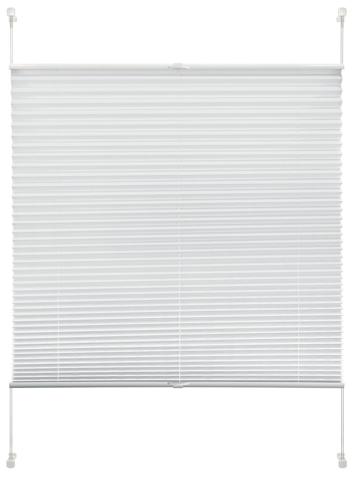 Plissee Solid Crash Weiß ca. 80x130cm - Weiß, Basics, Textil (80/130cm)