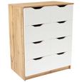 Komód West 8 - Tölgyfa/Fehér, modern, Faalapú anyag (78/92/40cm)