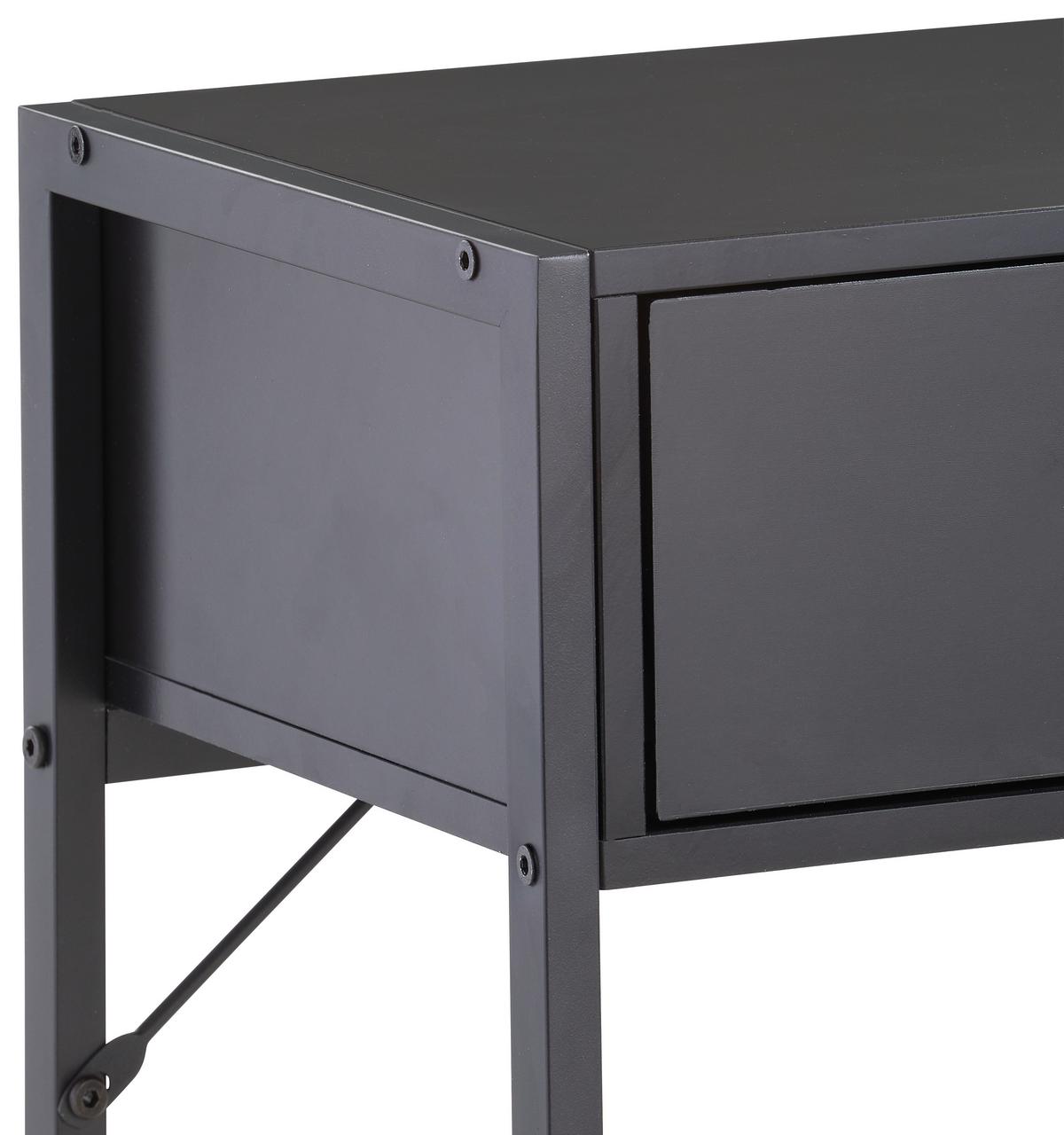 SZAFKA NOCNA INDUSTRY - czarny, Modern, materiał drewnopochodny/metal (41/60/30cm) - Livetastic