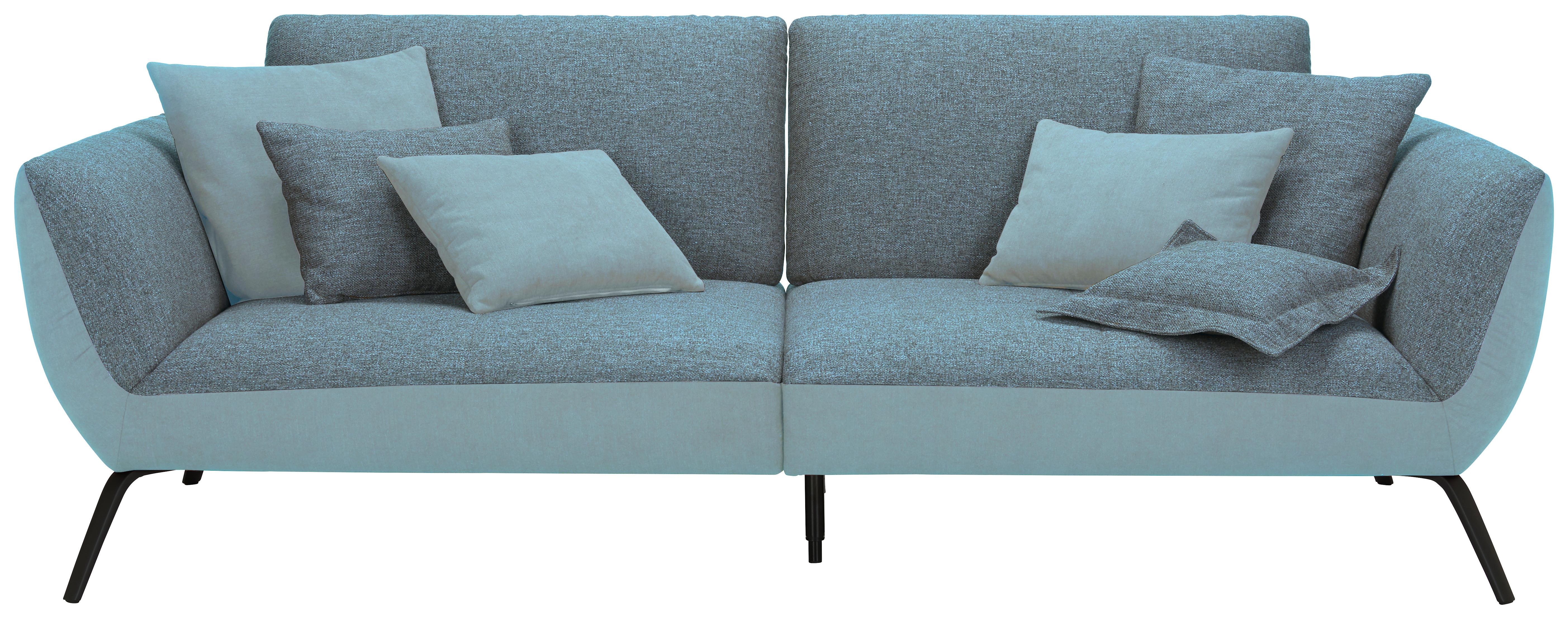 Bigsofa Trendy Hellblau - Schwarz/Hellblau, MODERN, Holzwerkstoff (260/93/124cm) - Premium Living