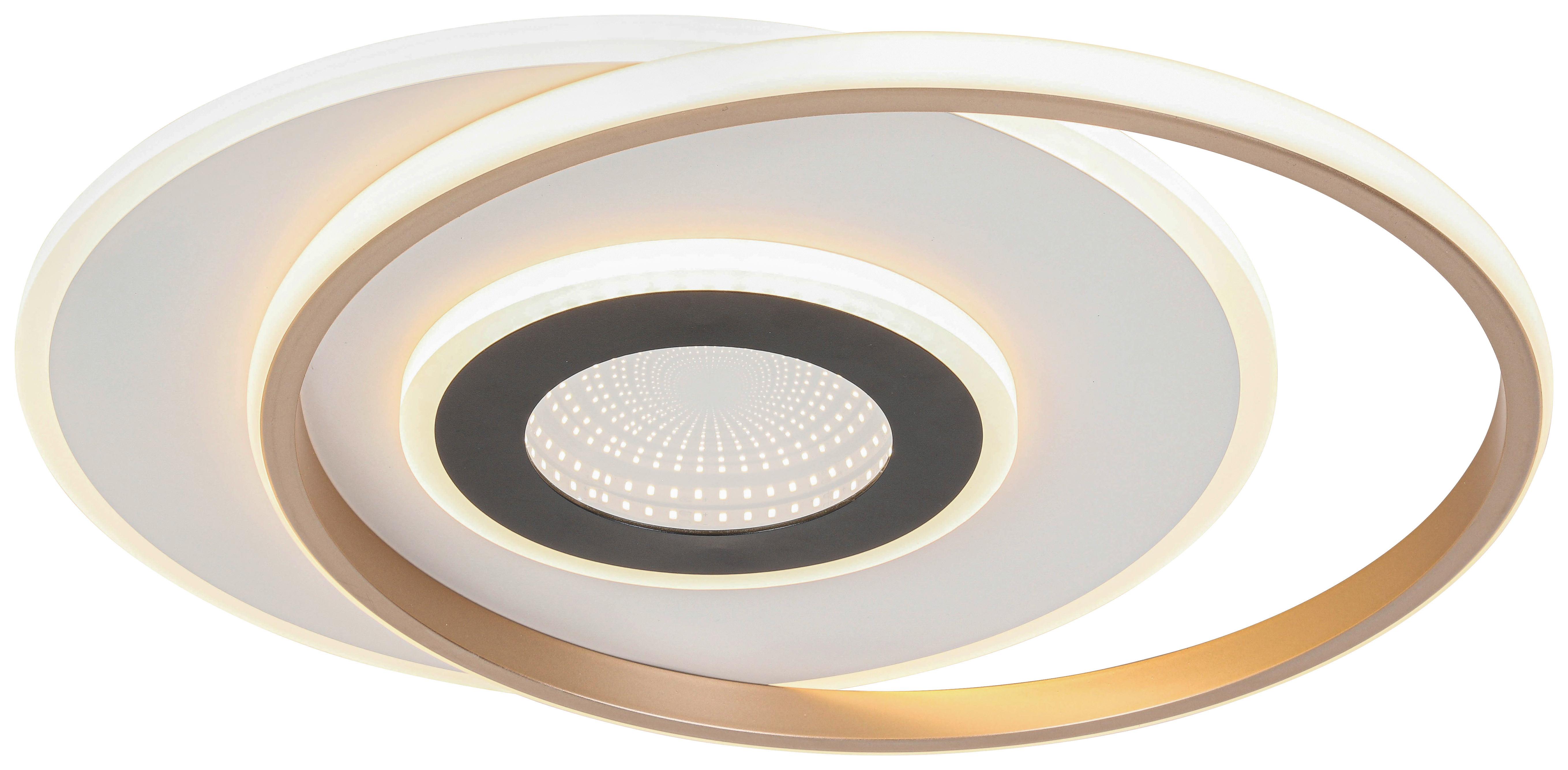 Stropna Led-svetilka Kitkol - črna/bela, Moderno, kovina/umetna masa (48/40/6cm) - Mömax