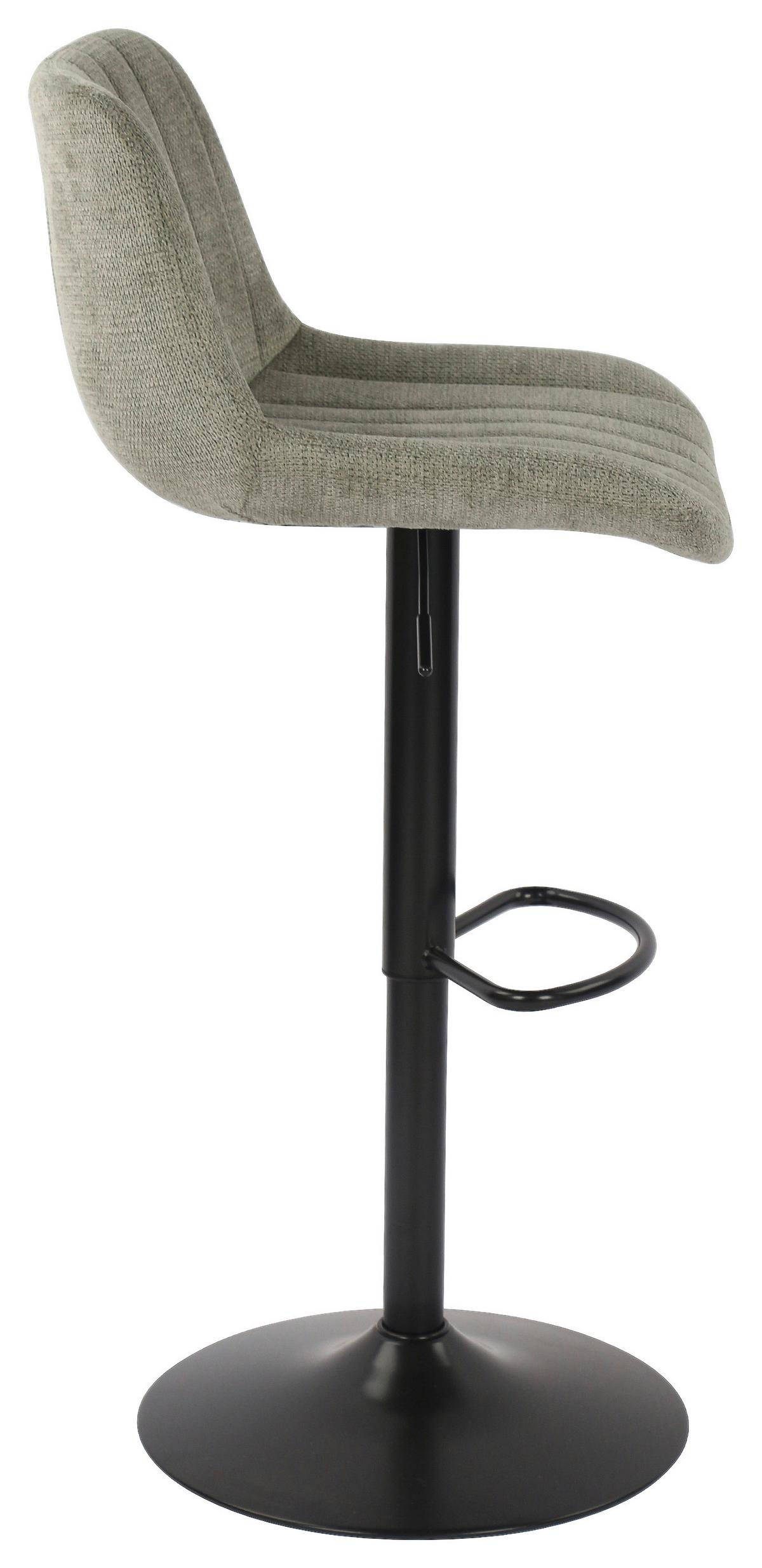 Taburet de bar LOVIS - verde/negru, Modern, metal/textil (46/89.5-111.5/52cm) - Mömax