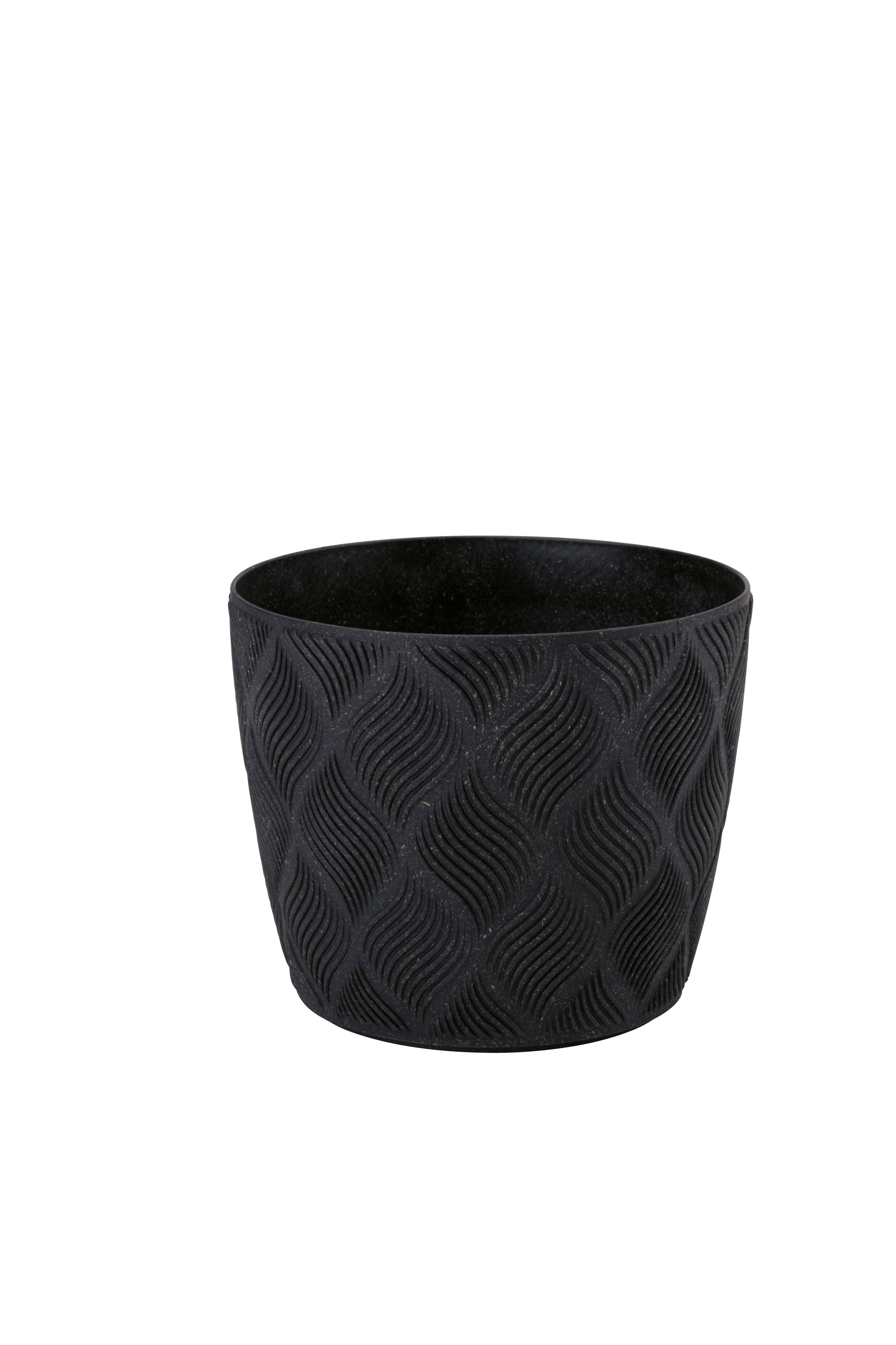 Übertopf Grow Eco Wood 17 Schwarz Ø ca. 16,7cm - Schwarz, KONVENTIONELL, Kunststoff (16,7/14cm) - Mömax