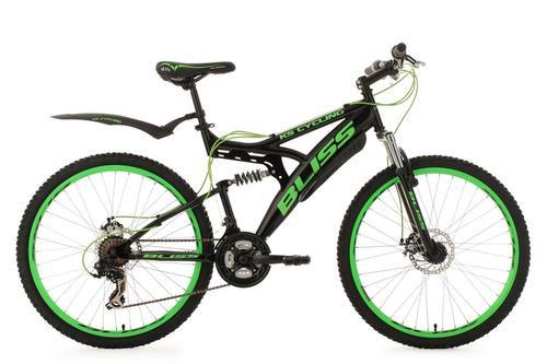 Mountainbike Fully 26" Bliss Grün RH 47cm - Schwarz/Grün, Basics, Metall - KS Cycling