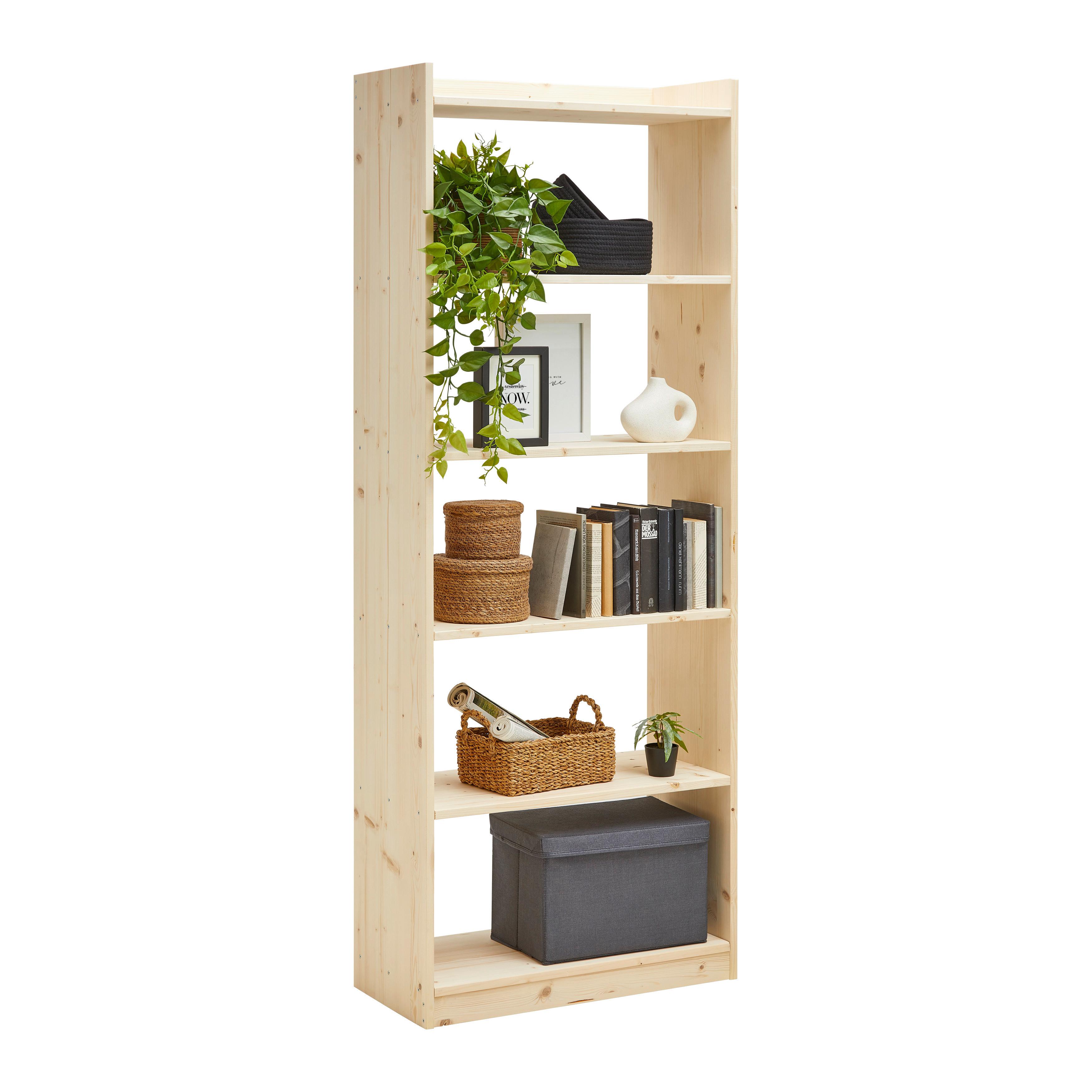 Regal Woody Naturfarben - Naturfarben, Natur, Holz (70/183/32cm) - Based