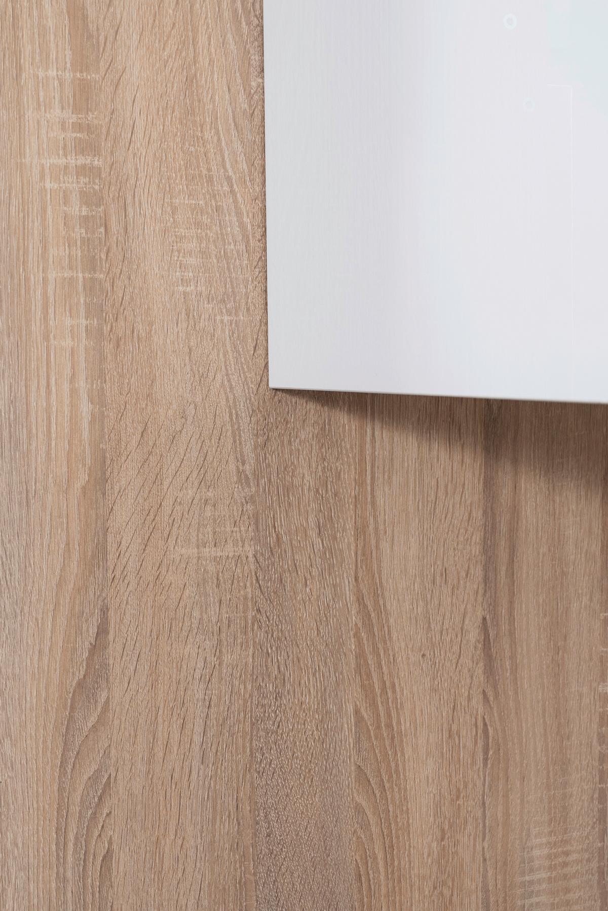 Küchenblock Lorena mit Geräten ca. 335 cm Weiß - Eichefarben/Weiß, Basics, Holzwerkstoff (335cm) - Respekta