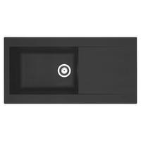 Spüle Respekta Denver 100X501BS Schwarz - Schwarz, Trend, Glas/Kunststoff (100/19,8/50cm) - Respekta